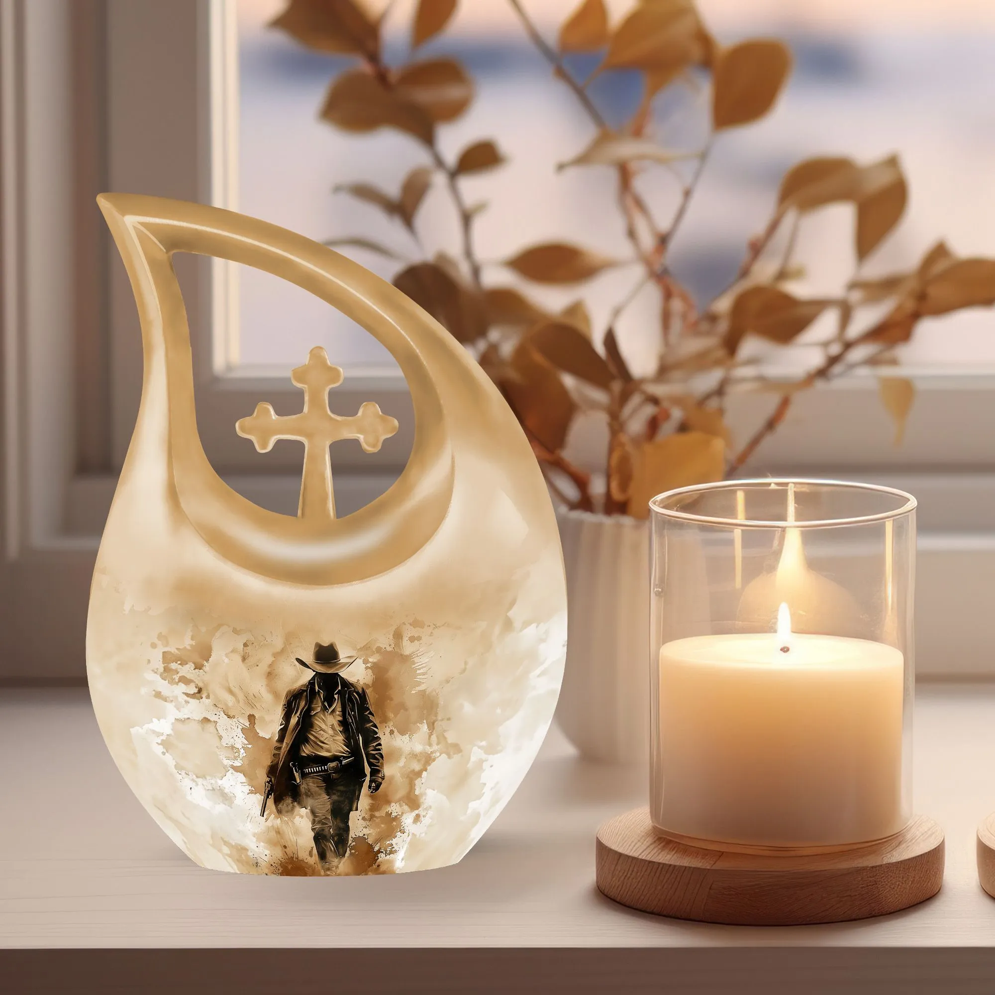 Cowboy Urn: Keepsake Miniature Urn For Adult Human Ashes