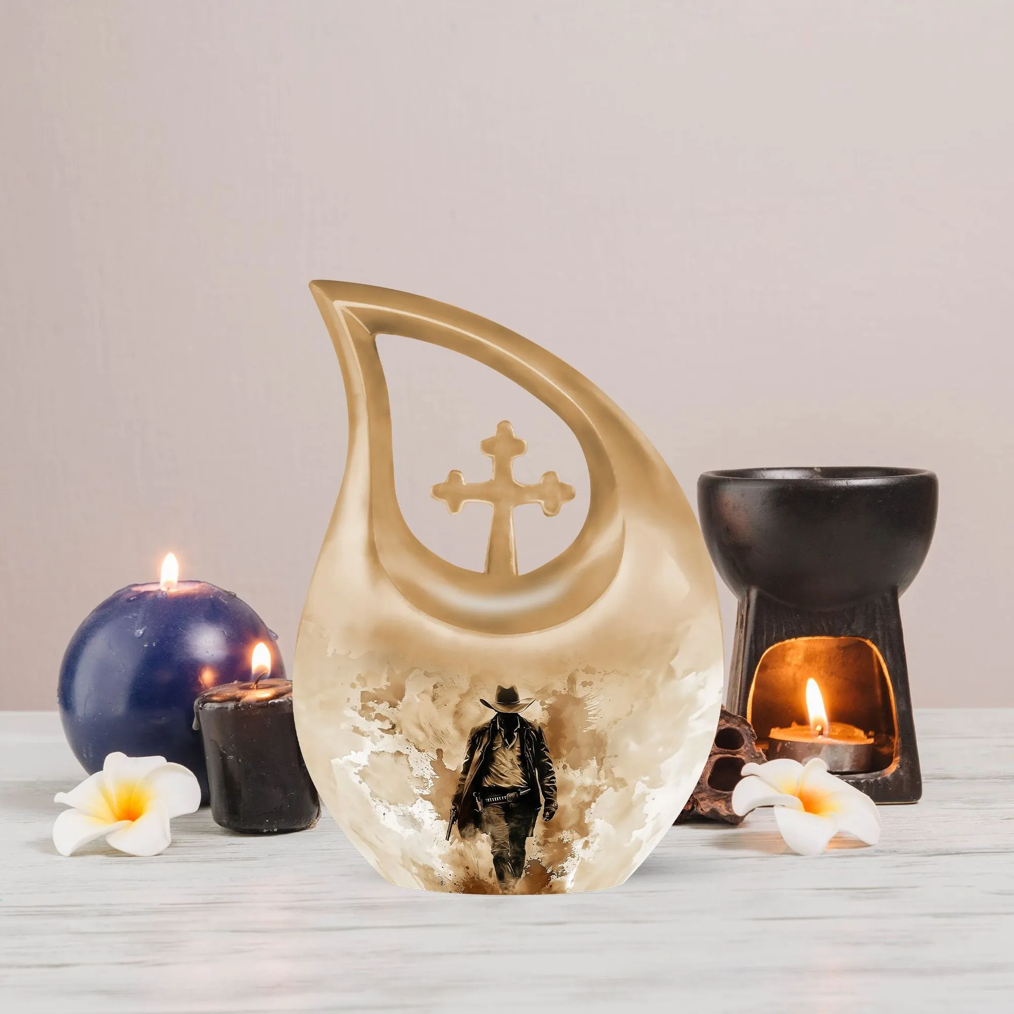 Cowboy Urn: Keepsake Miniature Urn For Adult Human Ashes