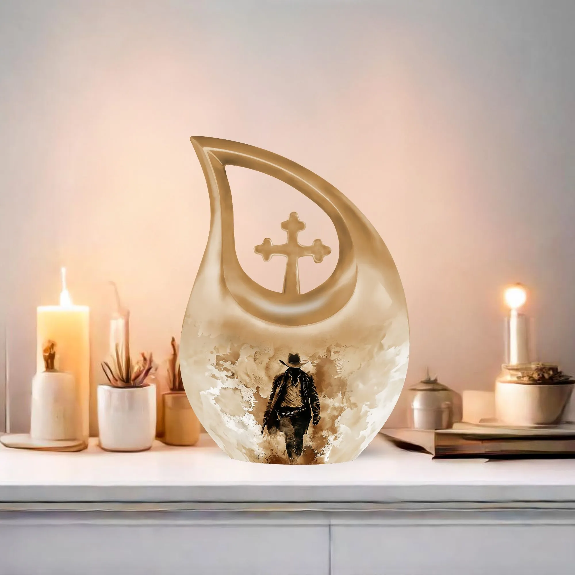 Cowboy Urn: Keepsake Miniature Urn For Adult Human Ashes