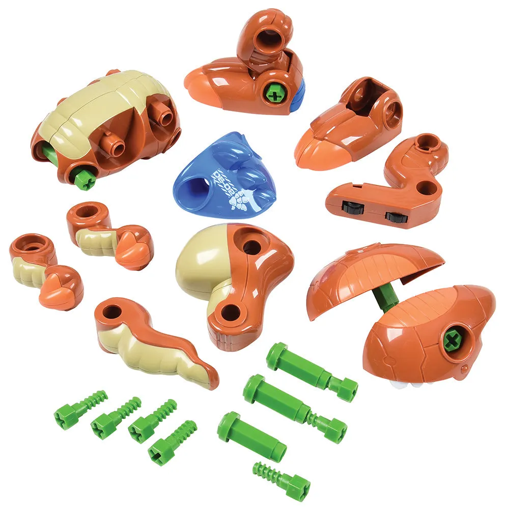 Create-A-Dino Construction Play Set | Build & Roll T-Rex and Stegosaurus with Tools