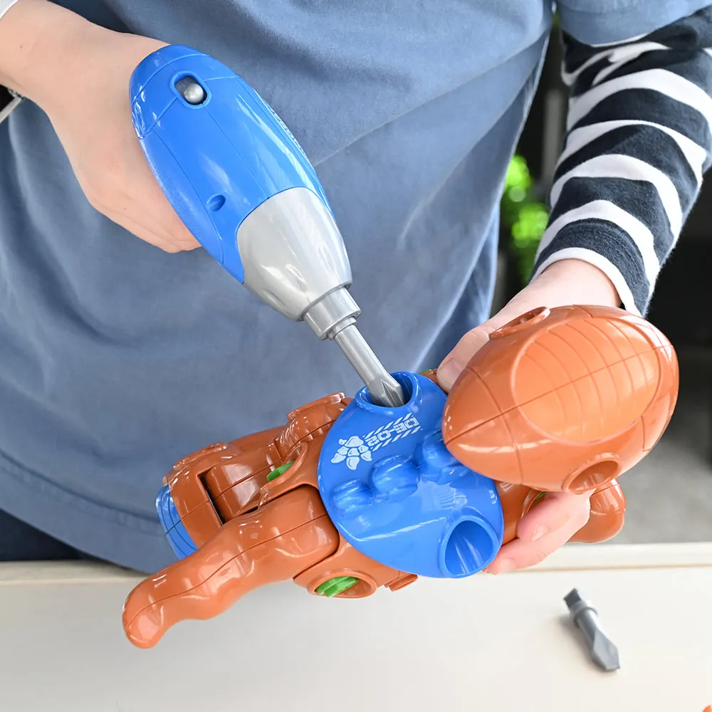 Create-A-Dino Construction Play Set | Build & Roll T-Rex and Stegosaurus with Tools