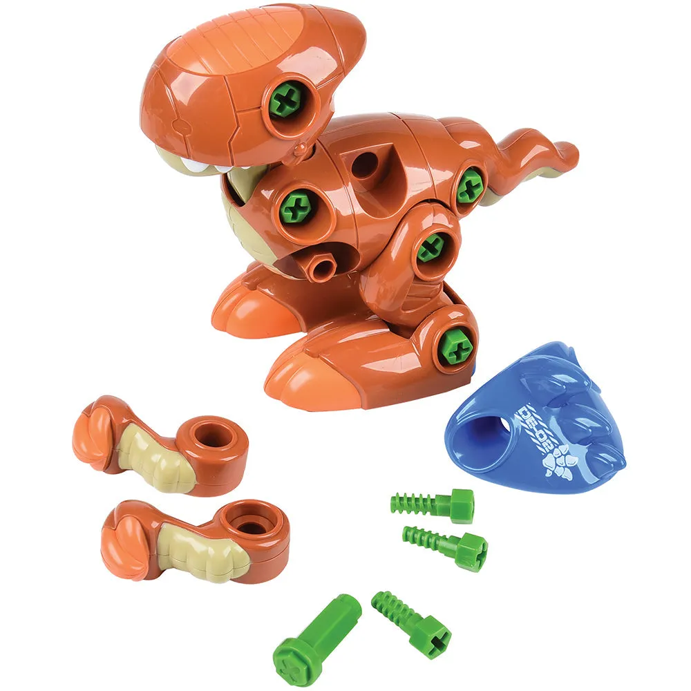 Create-A-Dino Construction Play Set | Build & Roll T-Rex and Stegosaurus with Tools