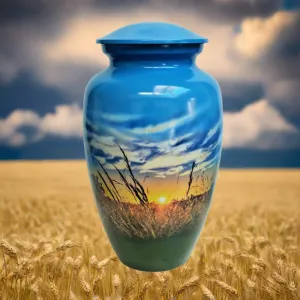 Cremation Urn for Farmers | Titled: Farmer's Sunrise | Quality Urns For Less
