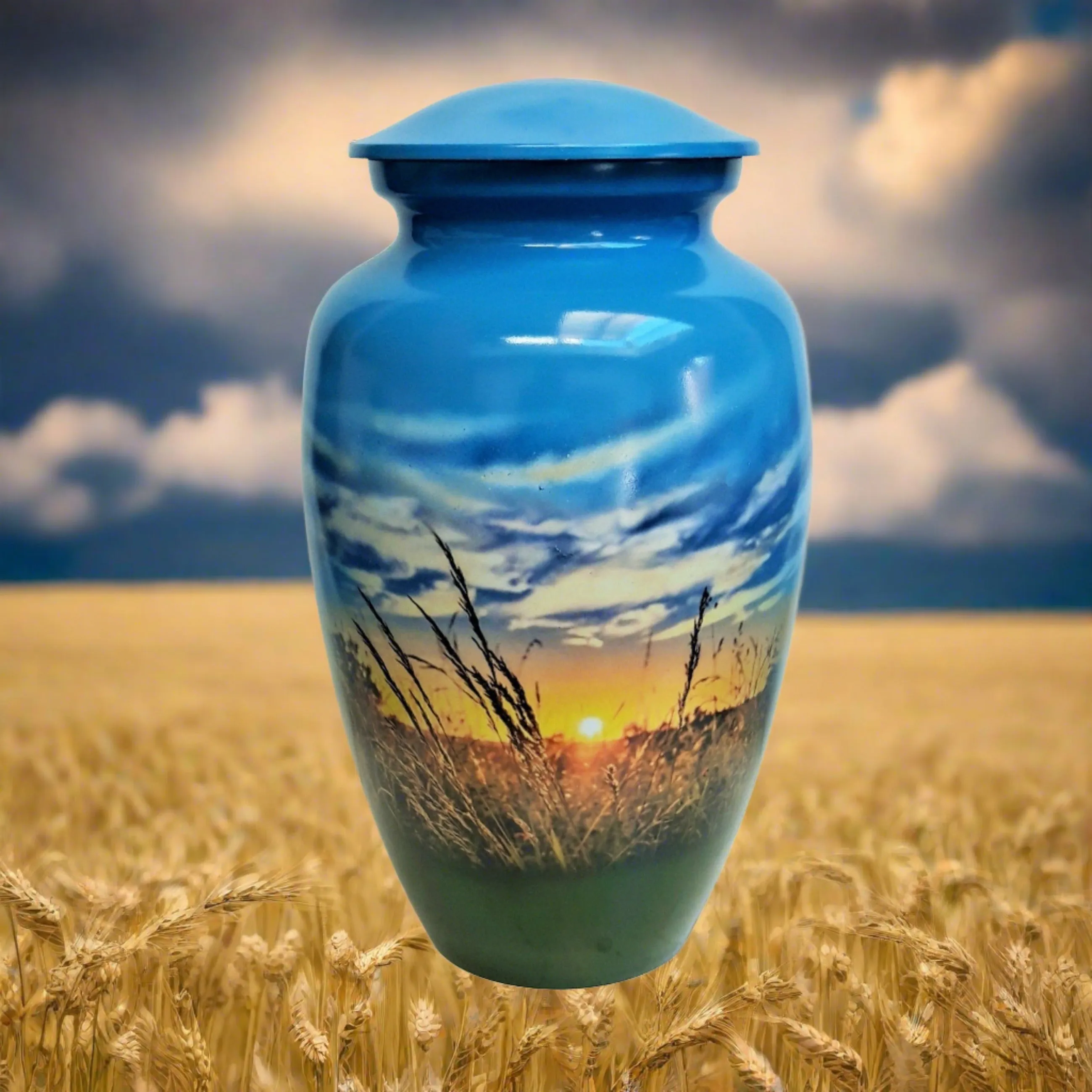 Cremation Urn for Farmers | Titled: Farmer's Sunrise | Quality Urns For Less