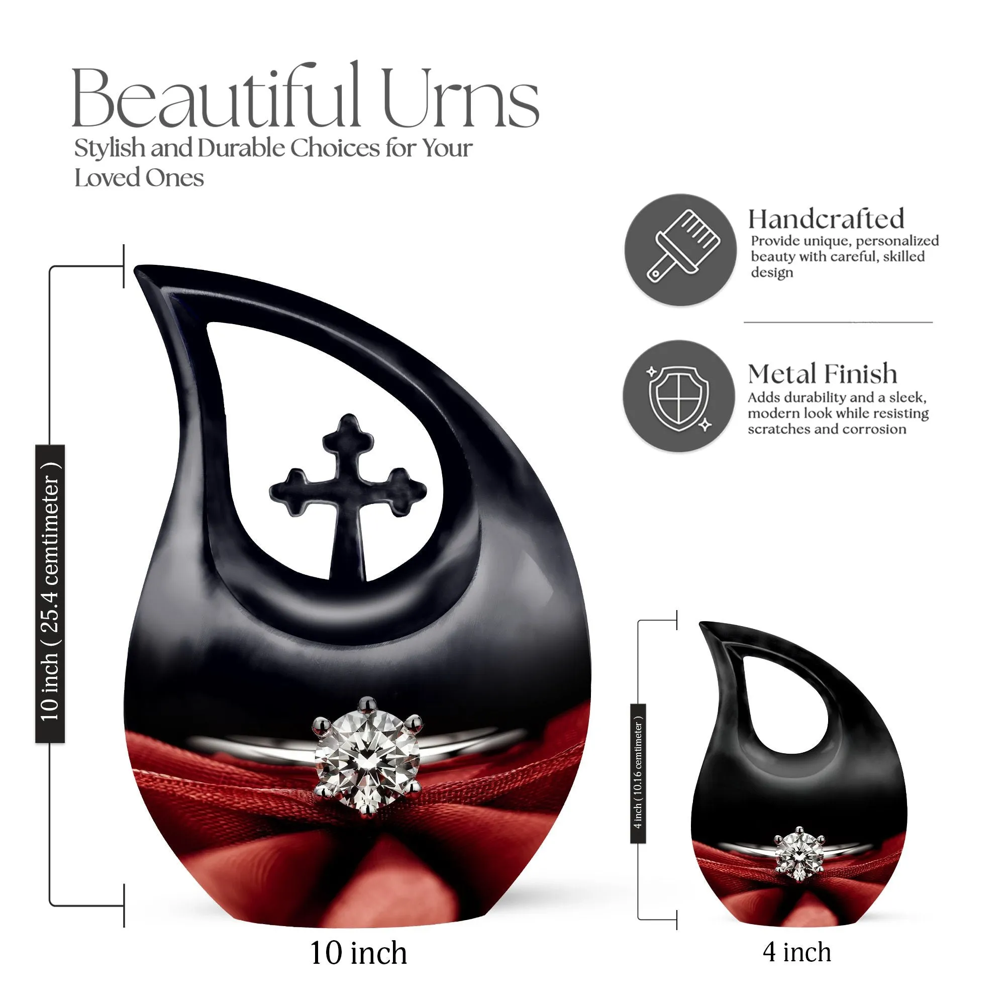 Cross Drop Ring Urn: A Unique Memorial Urn for Adult