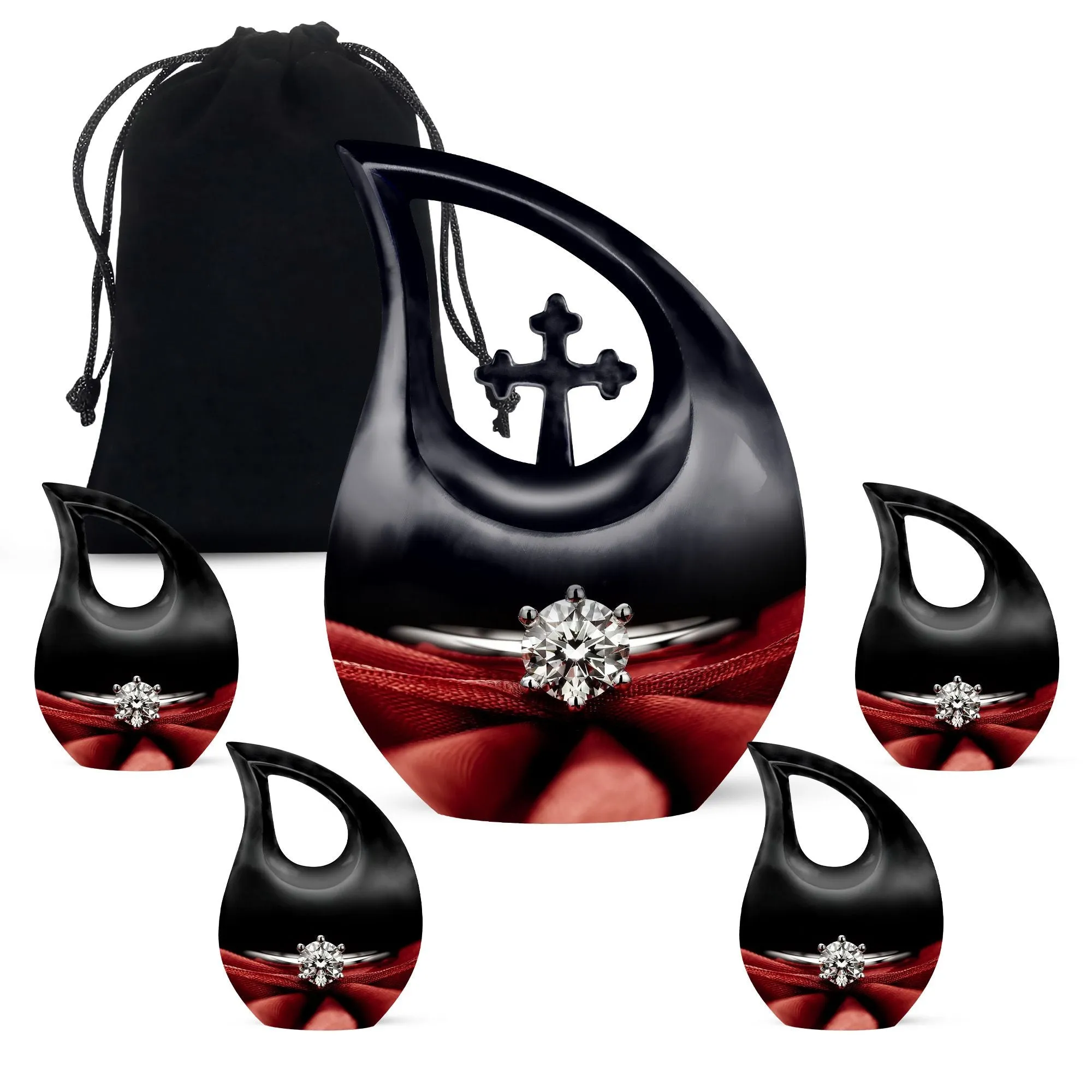 Cross Drop Ring Urn: A Unique Memorial Urn for Adult