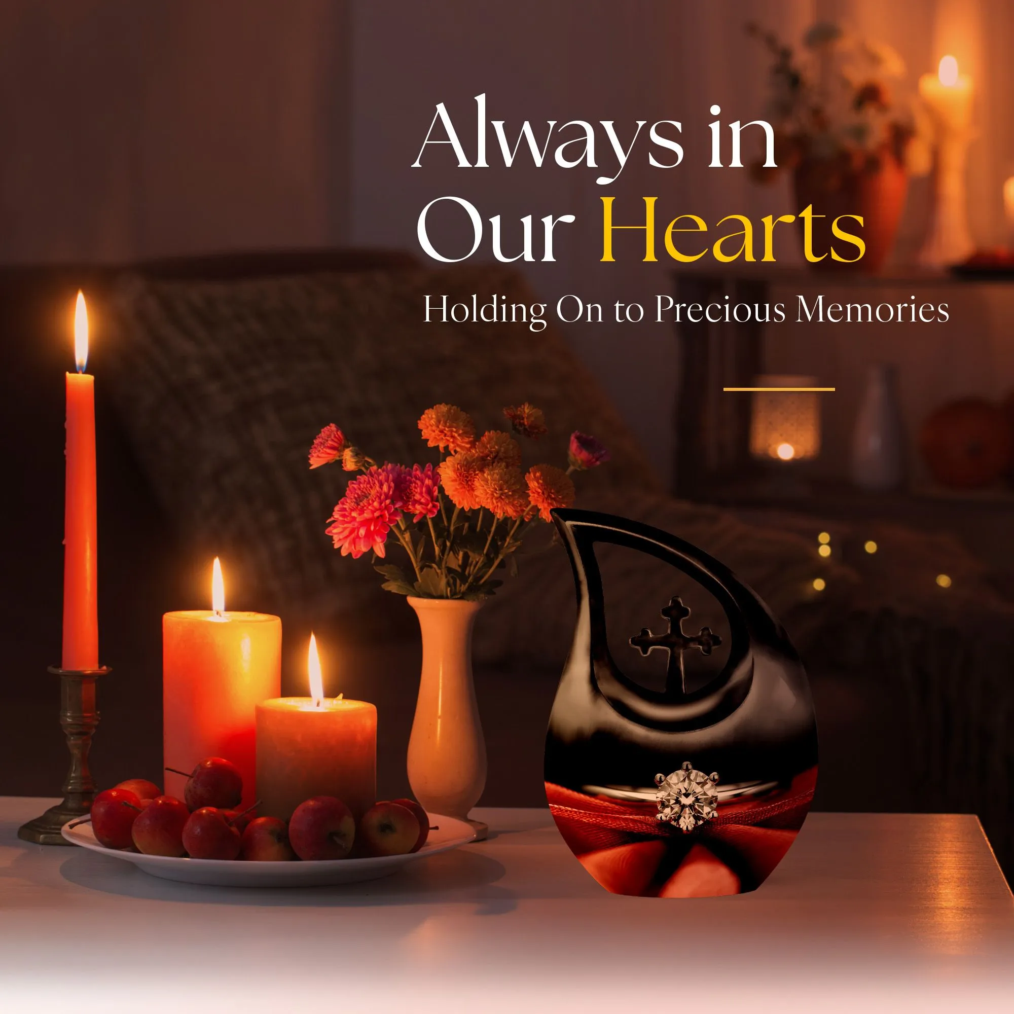 Cross Drop Ring Urn: A Unique Memorial Urn for Adult