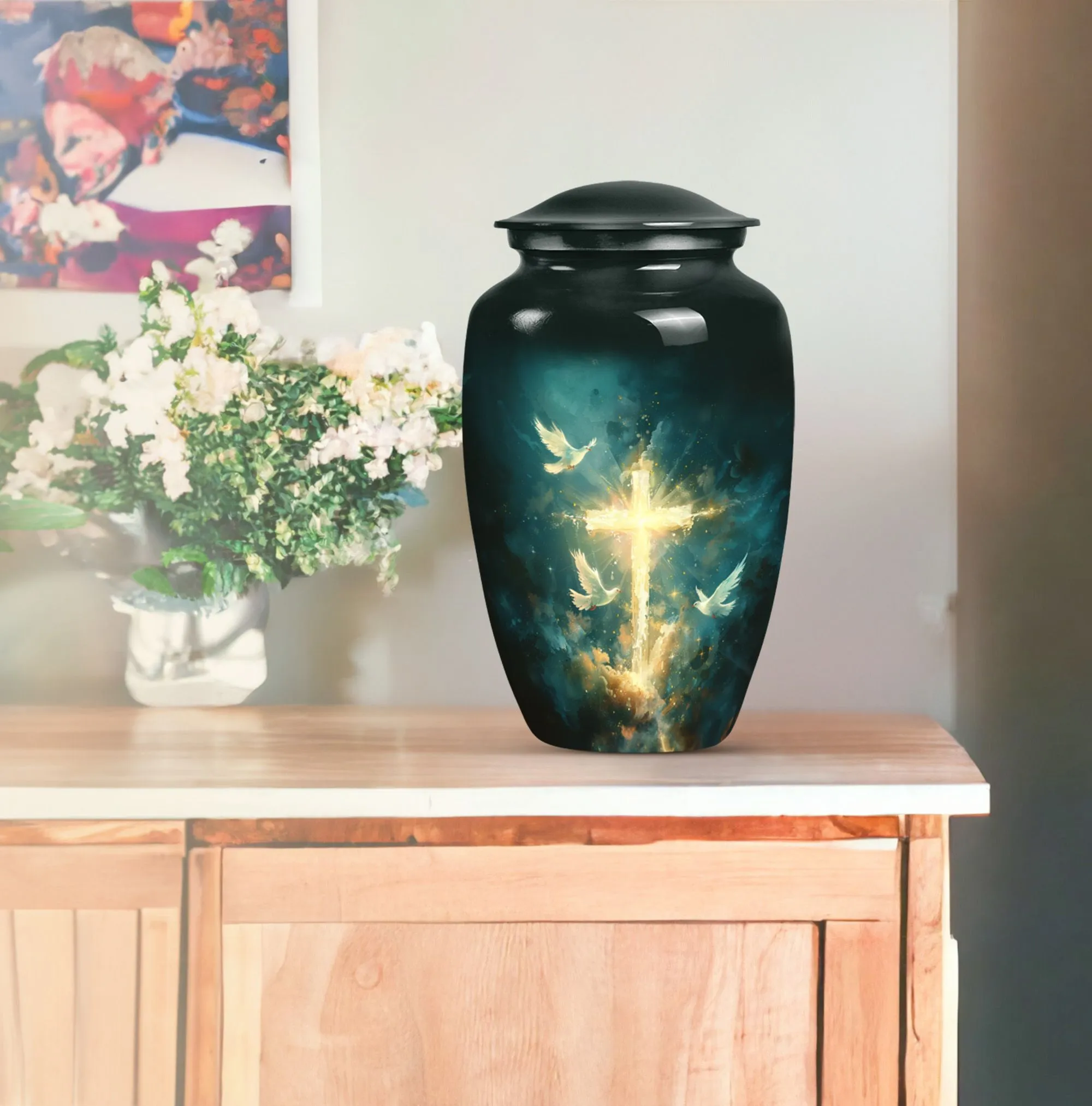Cross Urn Majesty: Premium Burial Funeral Cremation Reflections