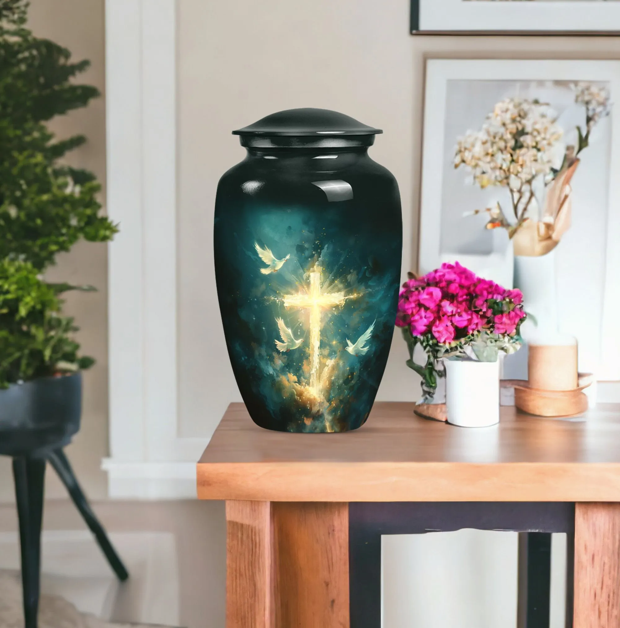 Cross Urn Majesty: Premium Burial Funeral Cremation Reflections