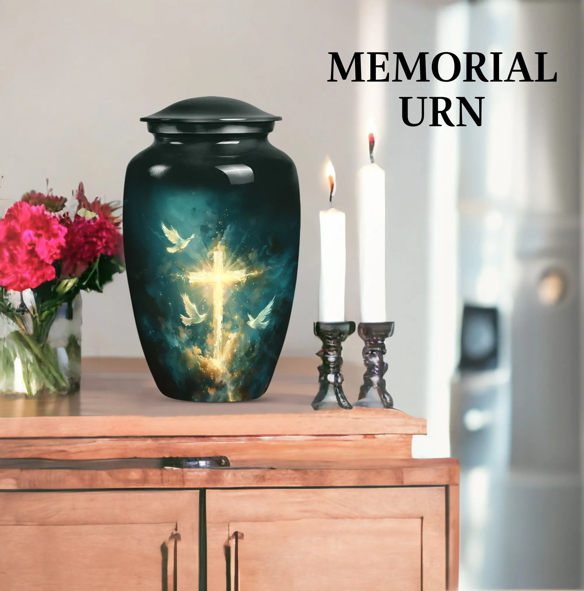 Cross Urn Majesty: Premium Burial Funeral Cremation Reflections