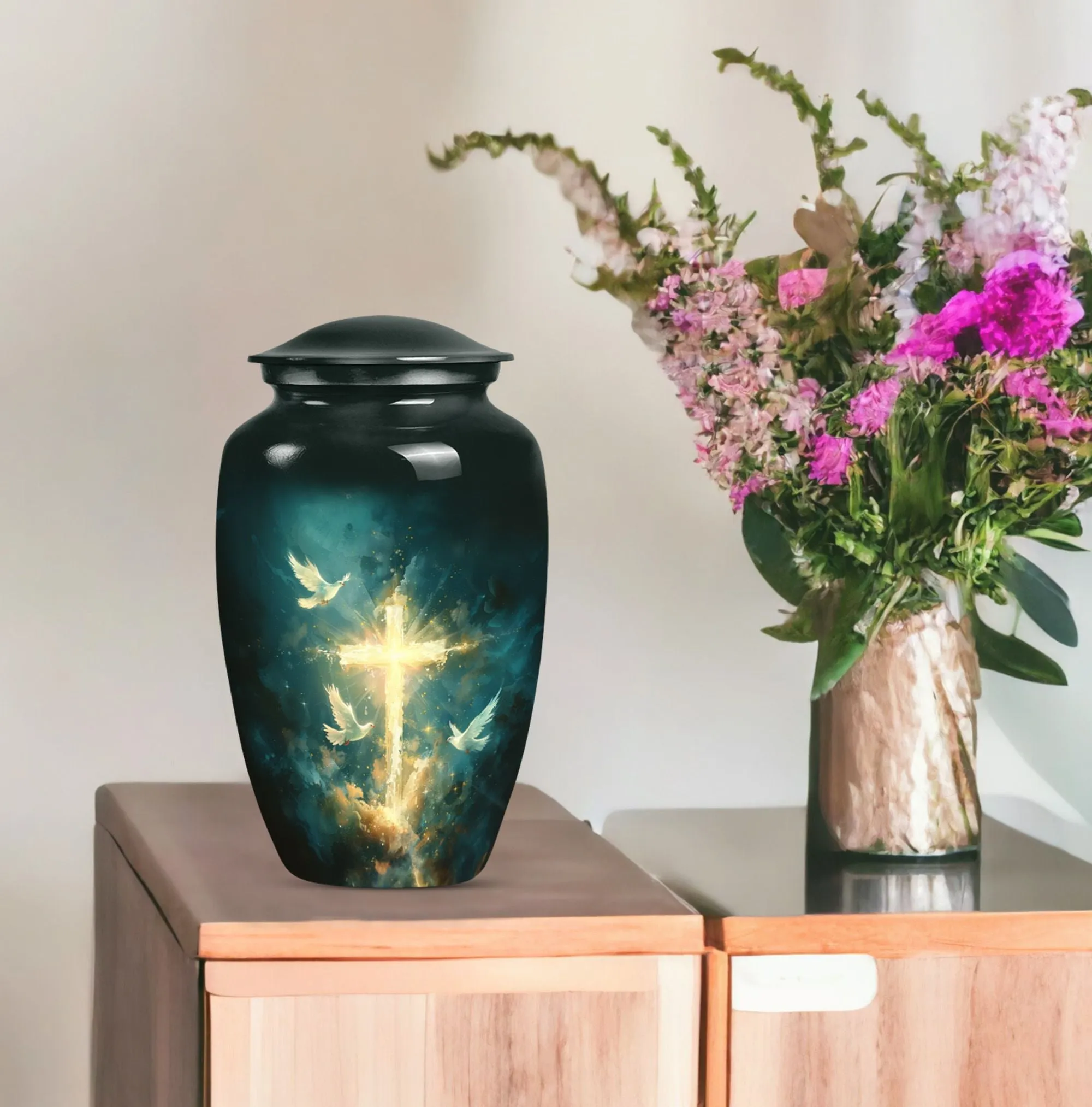 Cross Urn Majesty: Premium Burial Funeral Cremation Reflections
