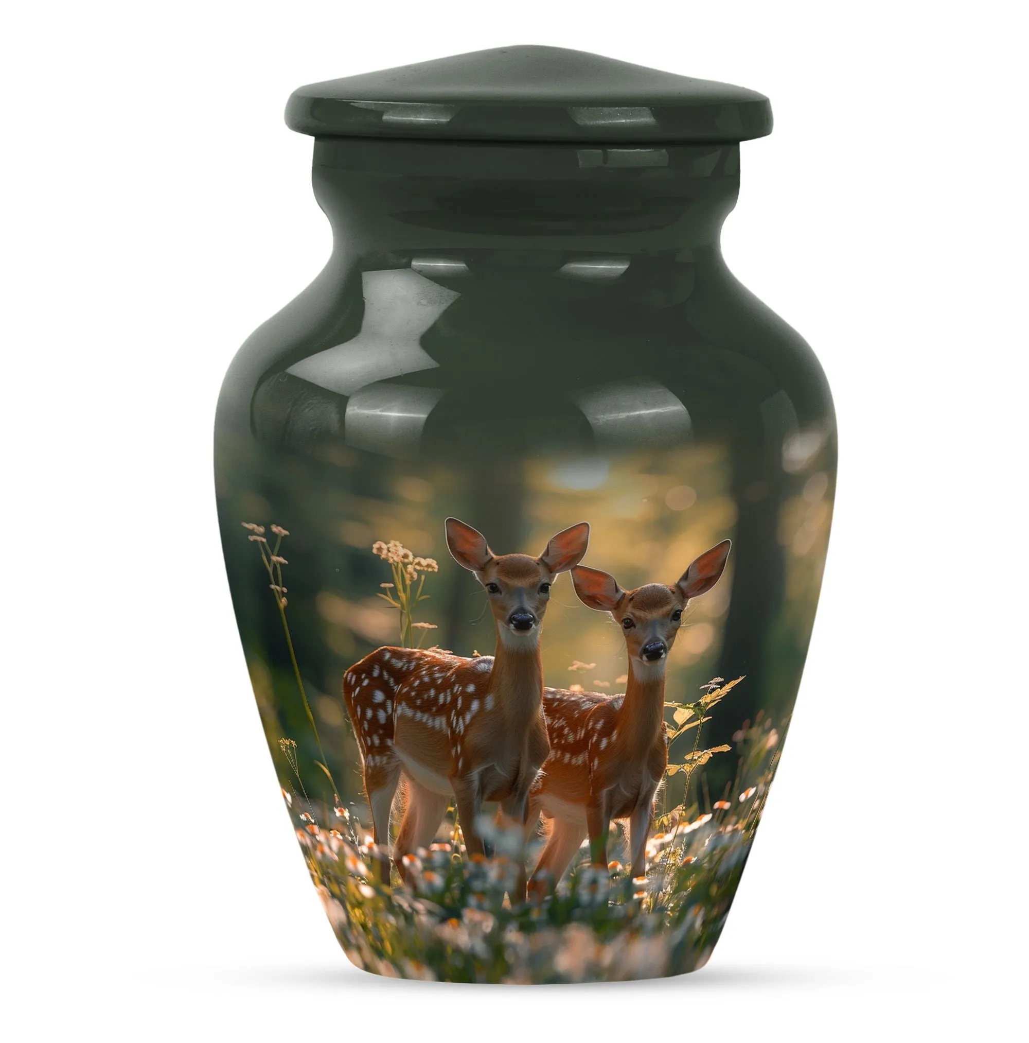 Deer Bas-relief Memorial Crematorium Urn for Diligent Keep Safe