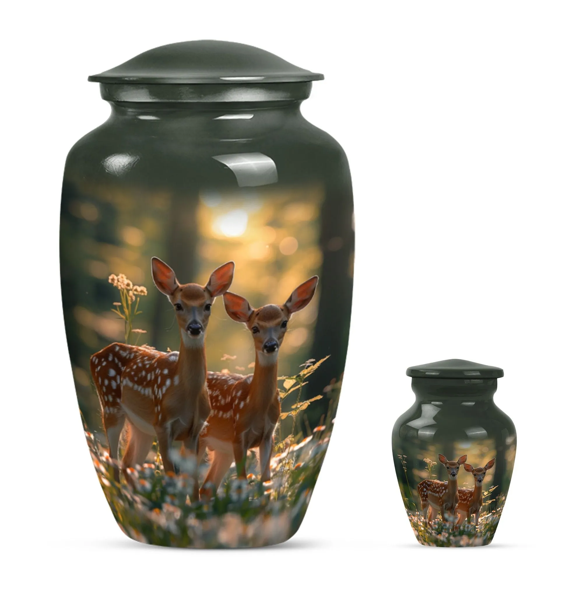 Deer Bas-relief Memorial Crematorium Urn for Diligent Keep Safe