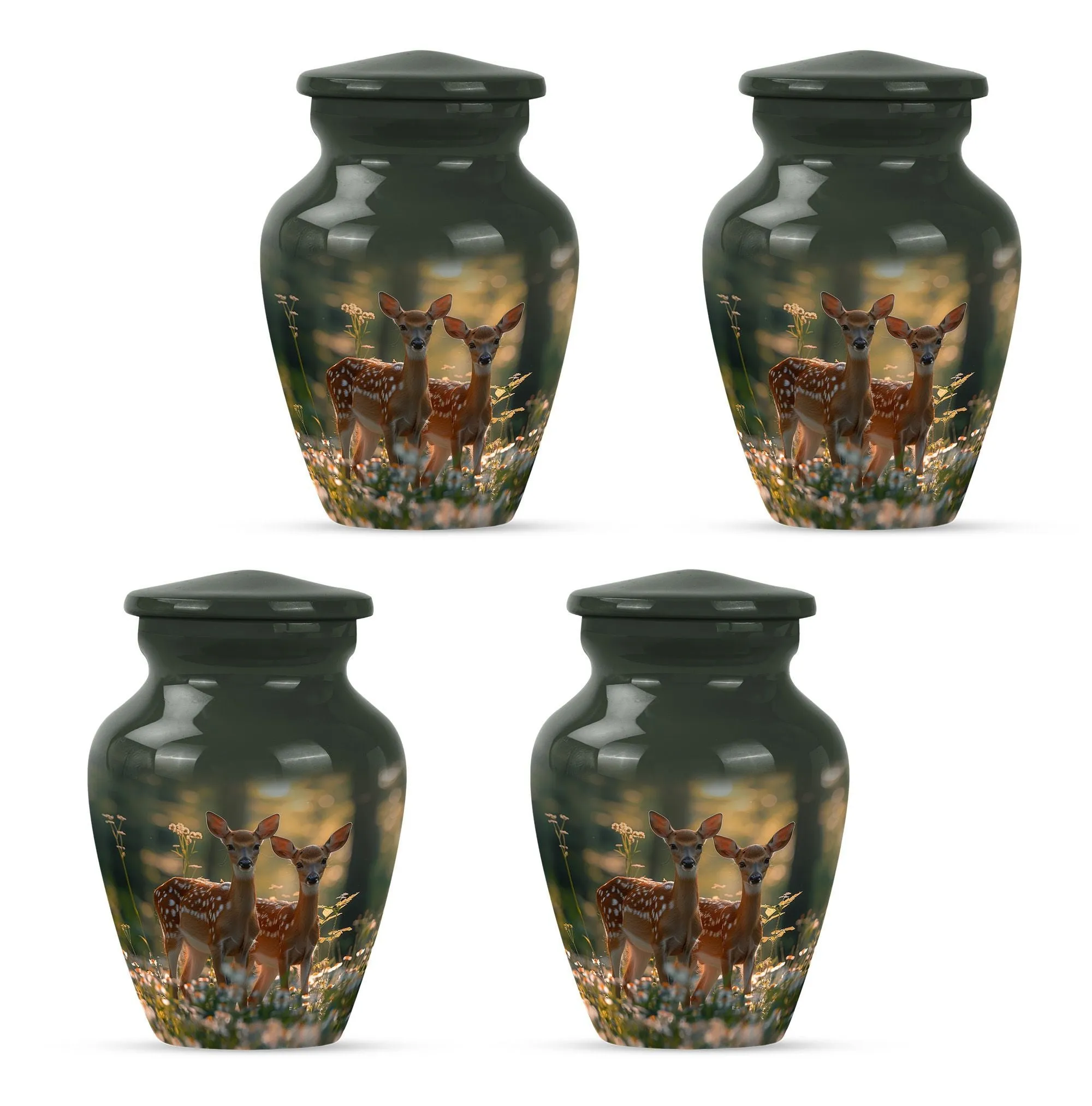 Deer Bas-relief Memorial Crematorium Urn for Diligent Keep Safe
