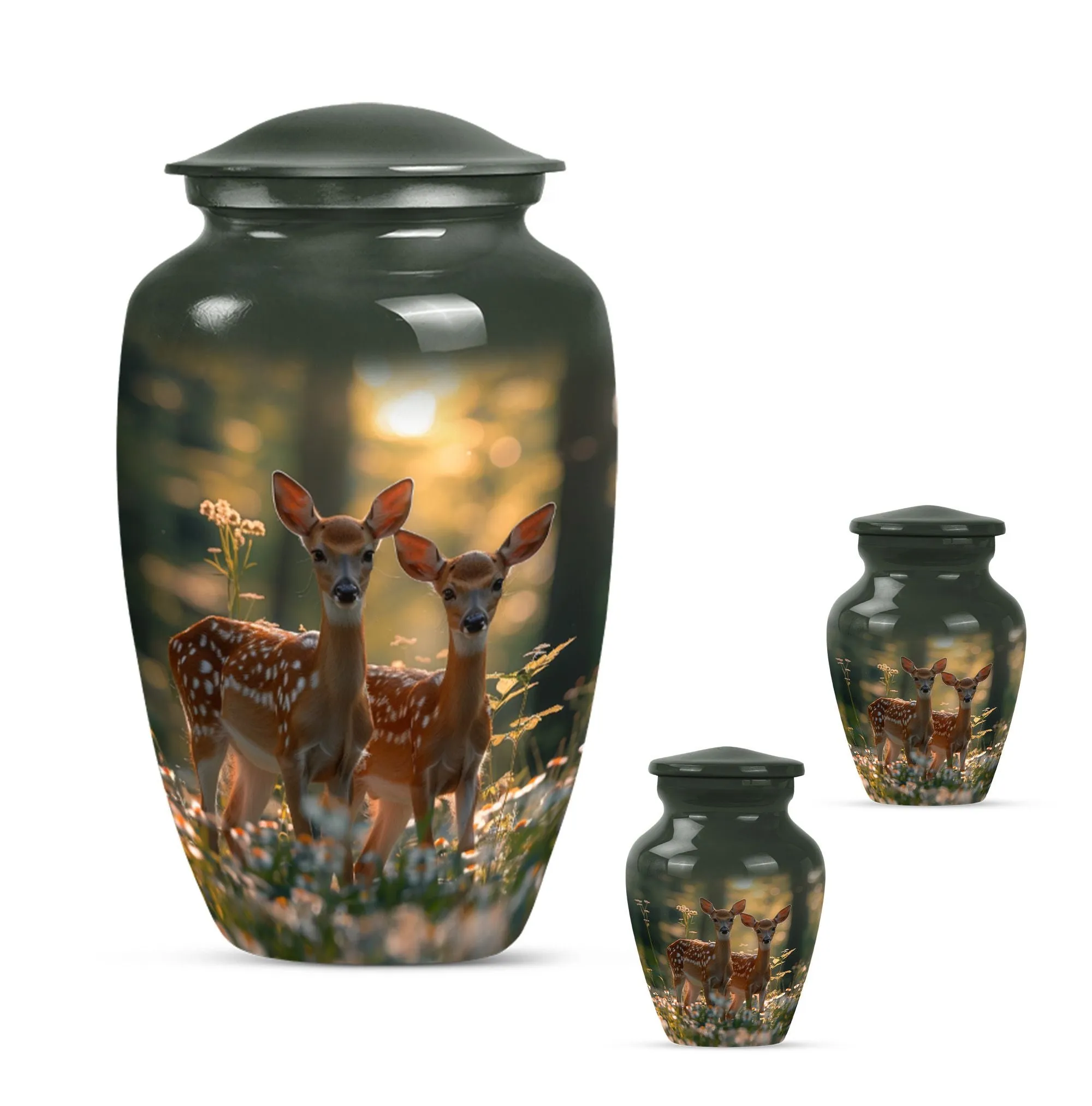 Deer Bas-relief Memorial Crematorium Urn for Diligent Keep Safe