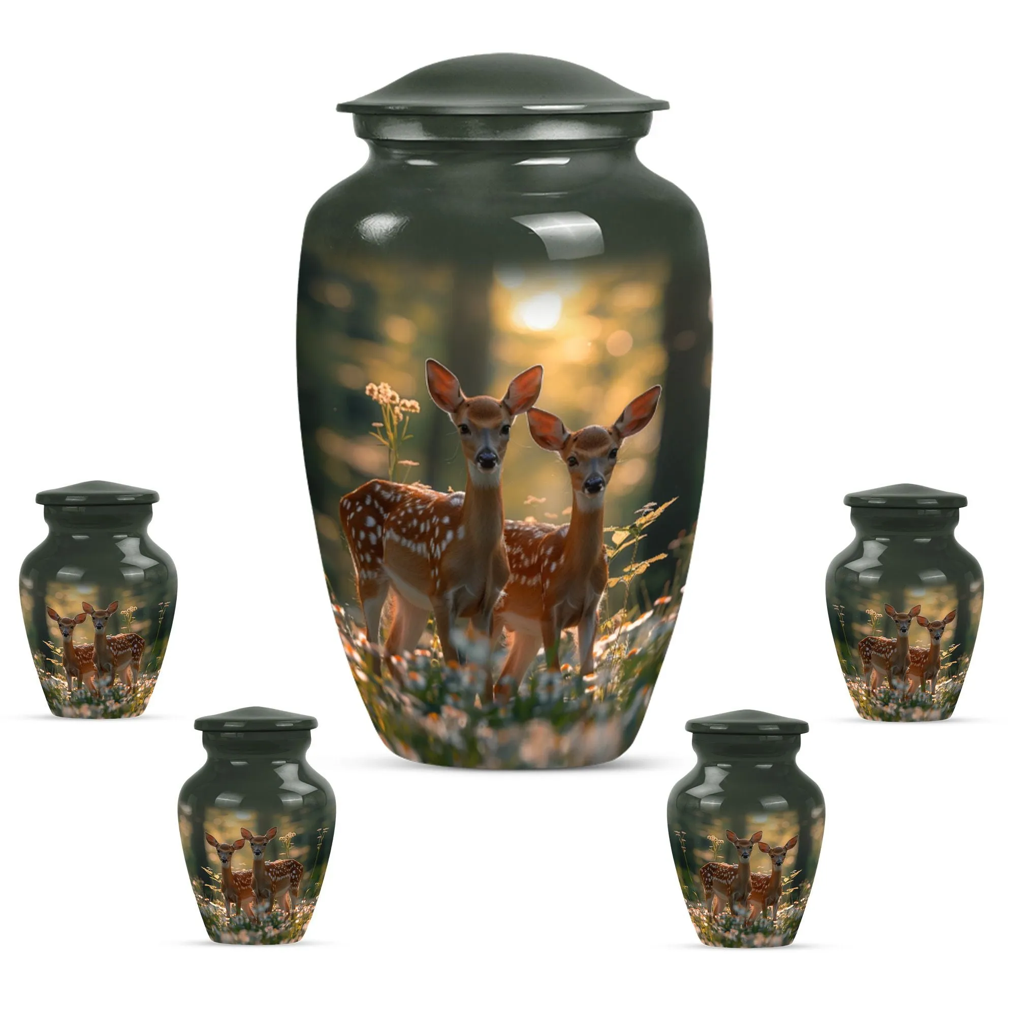 Deer Bas-relief Memorial Crematorium Urn for Diligent Keep Safe