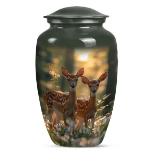 Deer Bas-relief Memorial Crematorium Urn for Diligent Keep Safe
