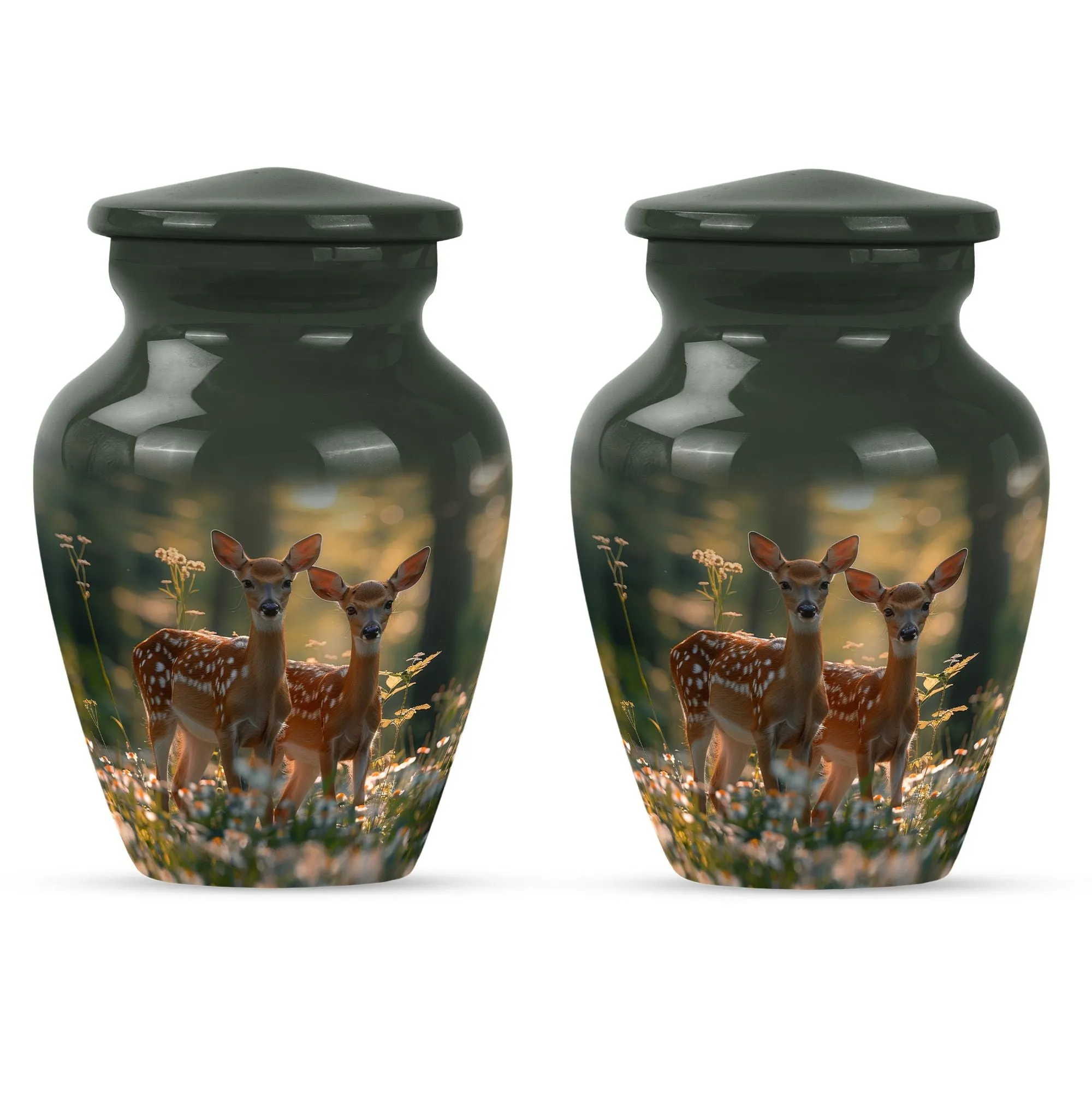 Deer Bas-relief Memorial Crematorium Urn for Diligent Keep Safe