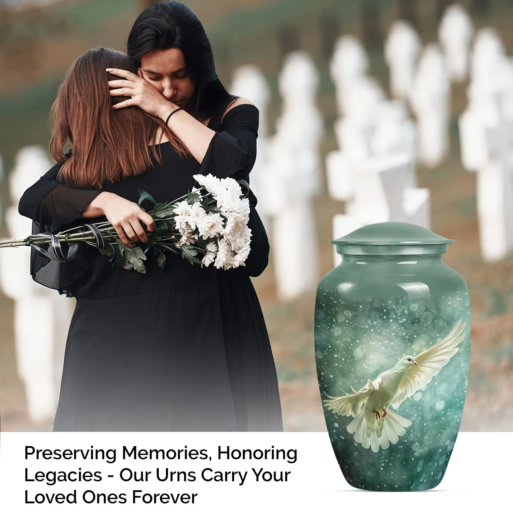 Deer Theme Cremation Urn: Funeral Tribute Urn for Her, Mom