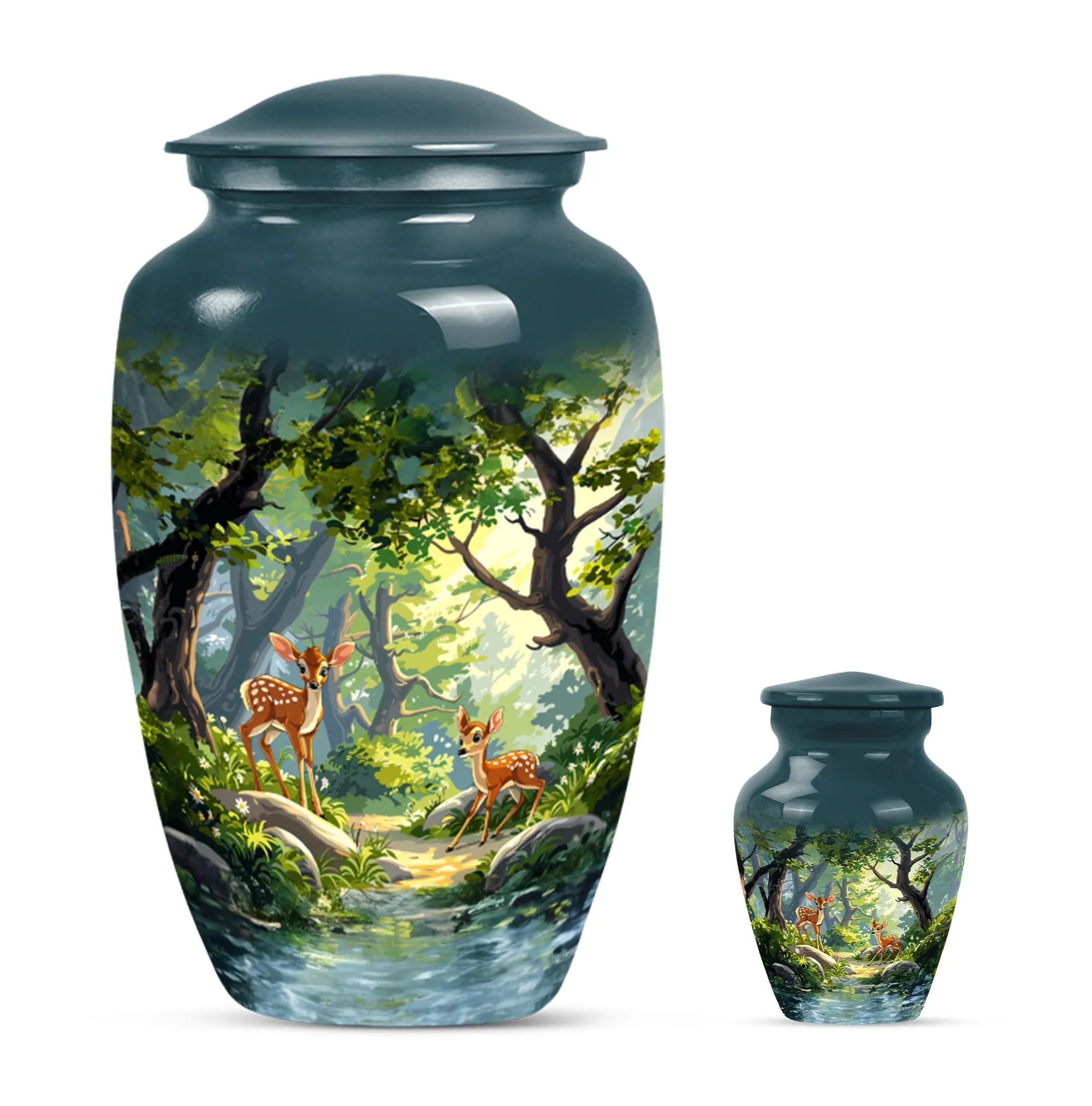 Deer Theme Cremation Urn: Funeral Tribute Urn for Her, Mom