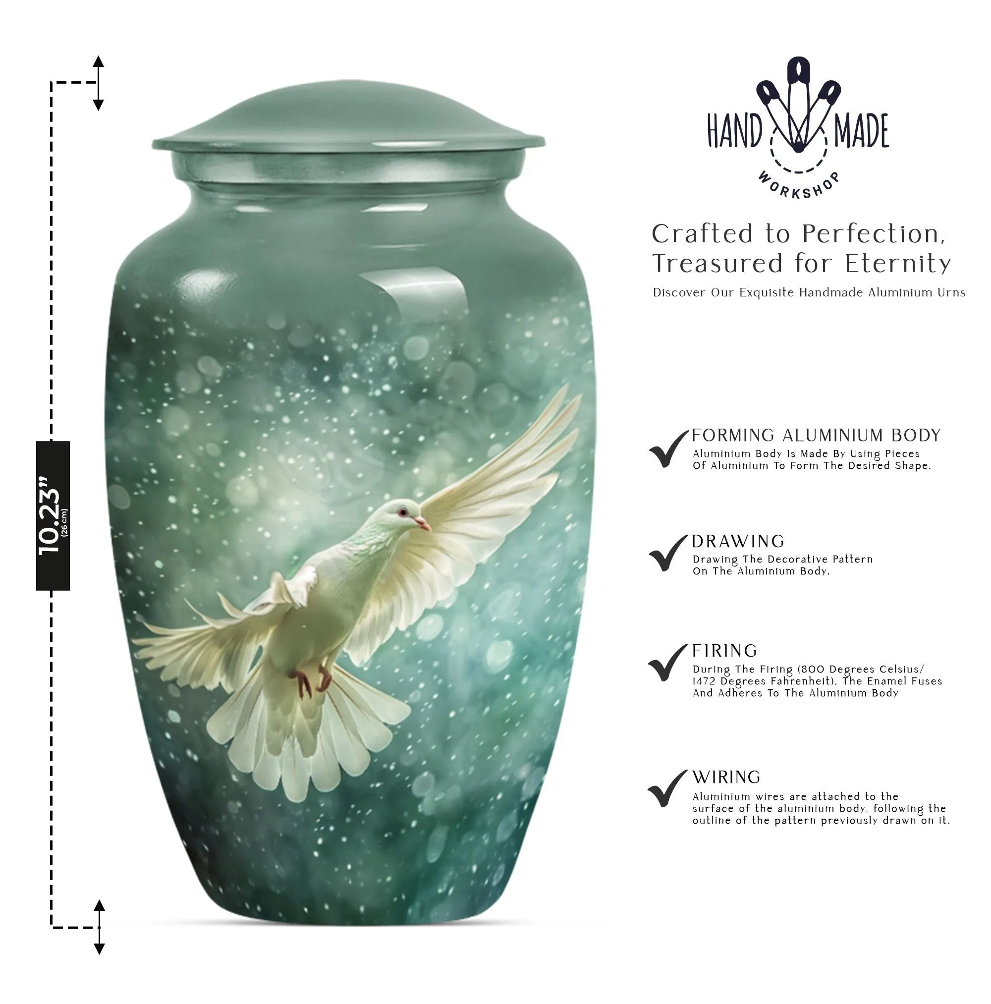 Deer Theme Cremation Urn: Funeral Tribute Urn for Her, Mom