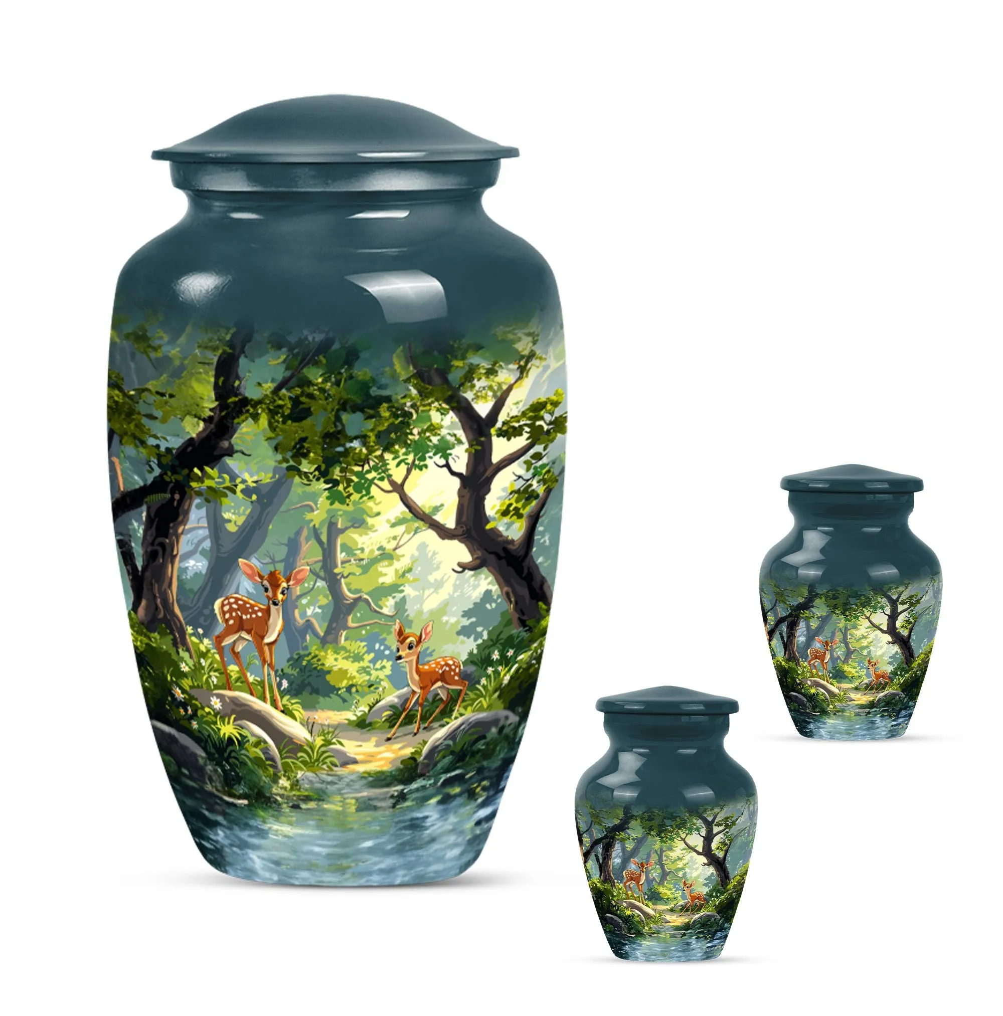 Deer Theme Cremation Urn: Funeral Tribute Urn for Her, Mom