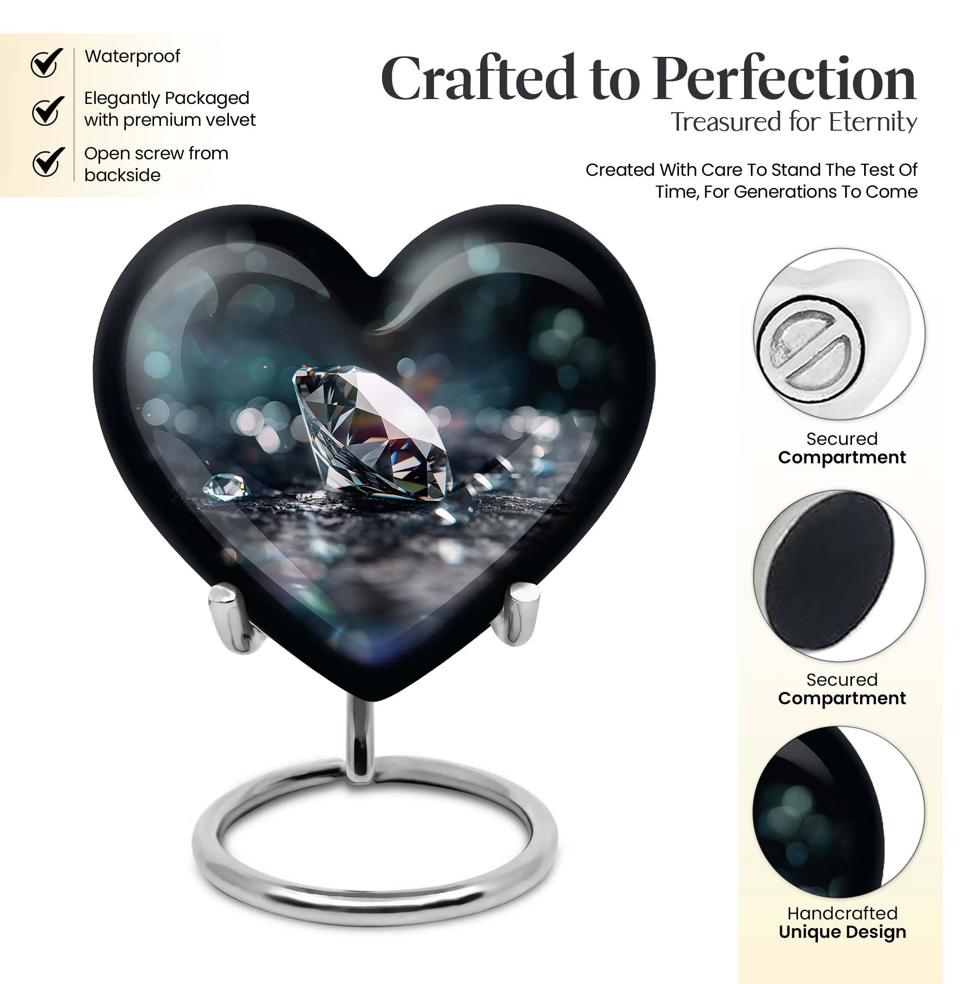Diamond Adore, A Unique Heart-designed Cremation Urn