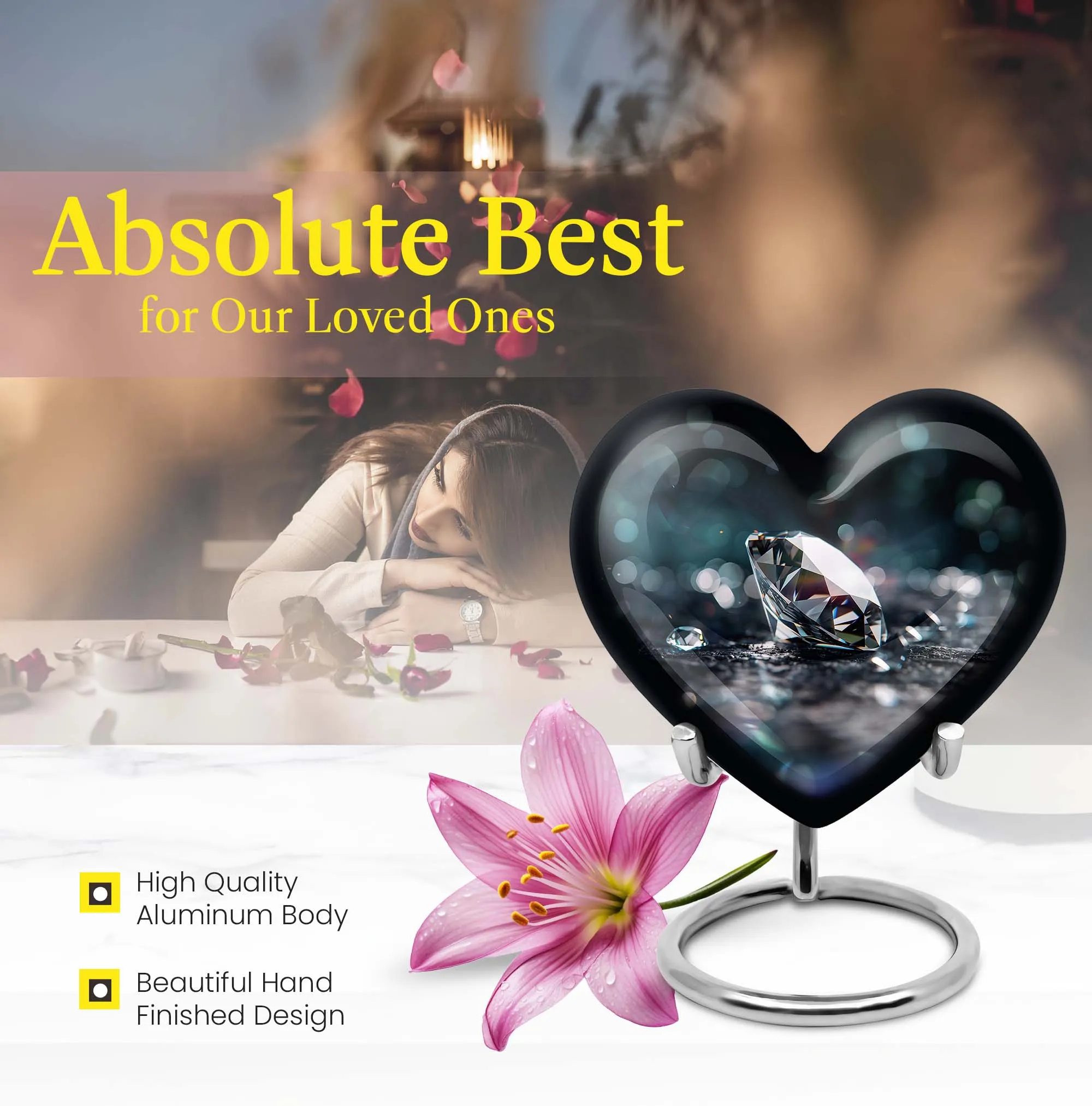 Diamond Adore, A Unique Heart-designed Cremation Urn