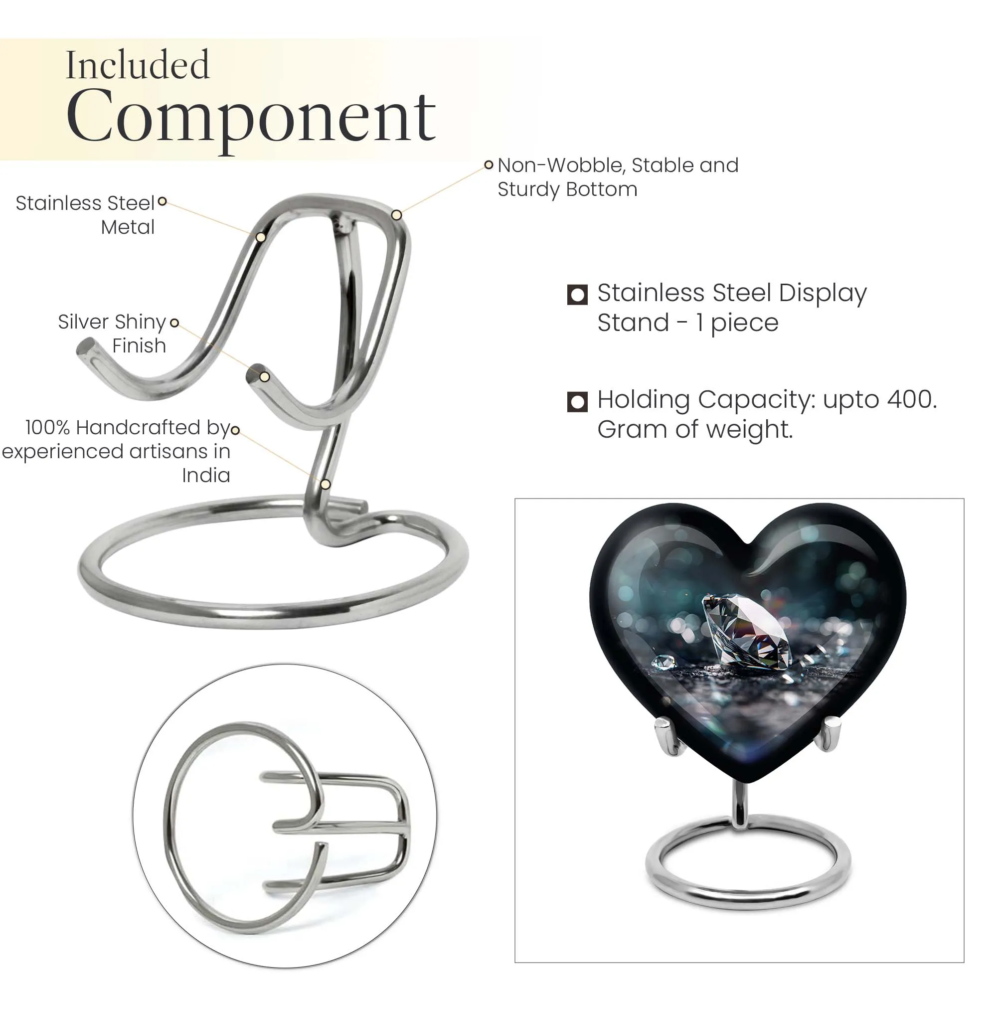 Diamond Adore, A Unique Heart-designed Cremation Urn