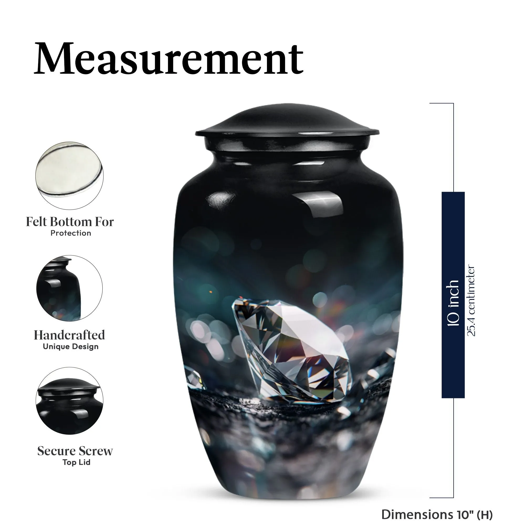 Diamond Cremation Urn: A Polished Aluminium Treasure for Ashes