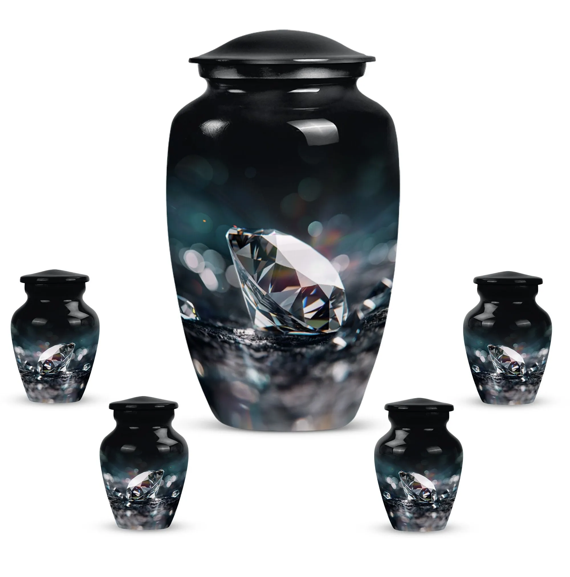 Diamond Cremation Urn: A Polished Aluminium Treasure for Ashes
