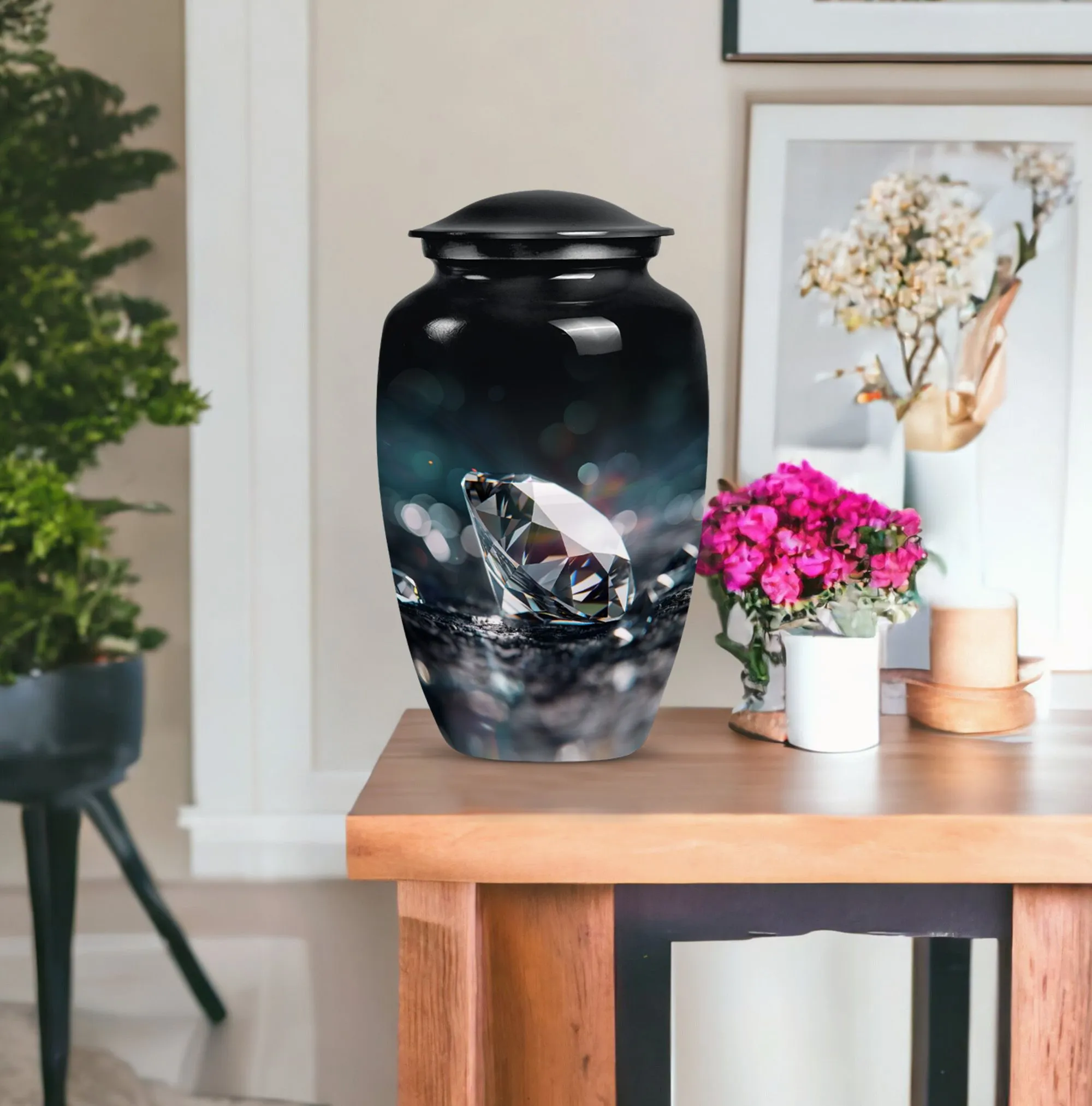 Diamond Cremation Urn: A Polished Aluminium Treasure for Ashes