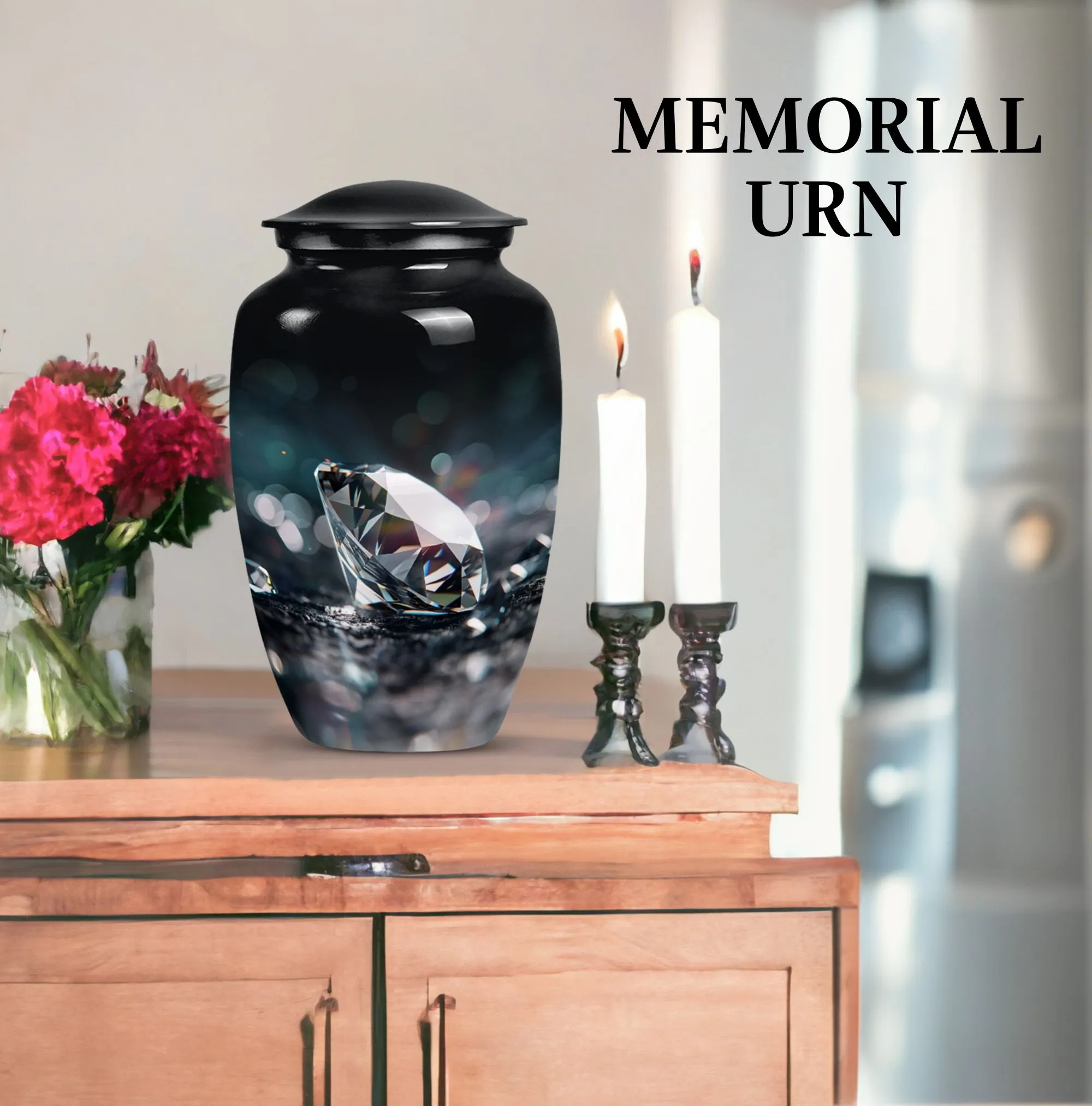 Diamond Cremation Urn: A Polished Aluminium Treasure for Ashes