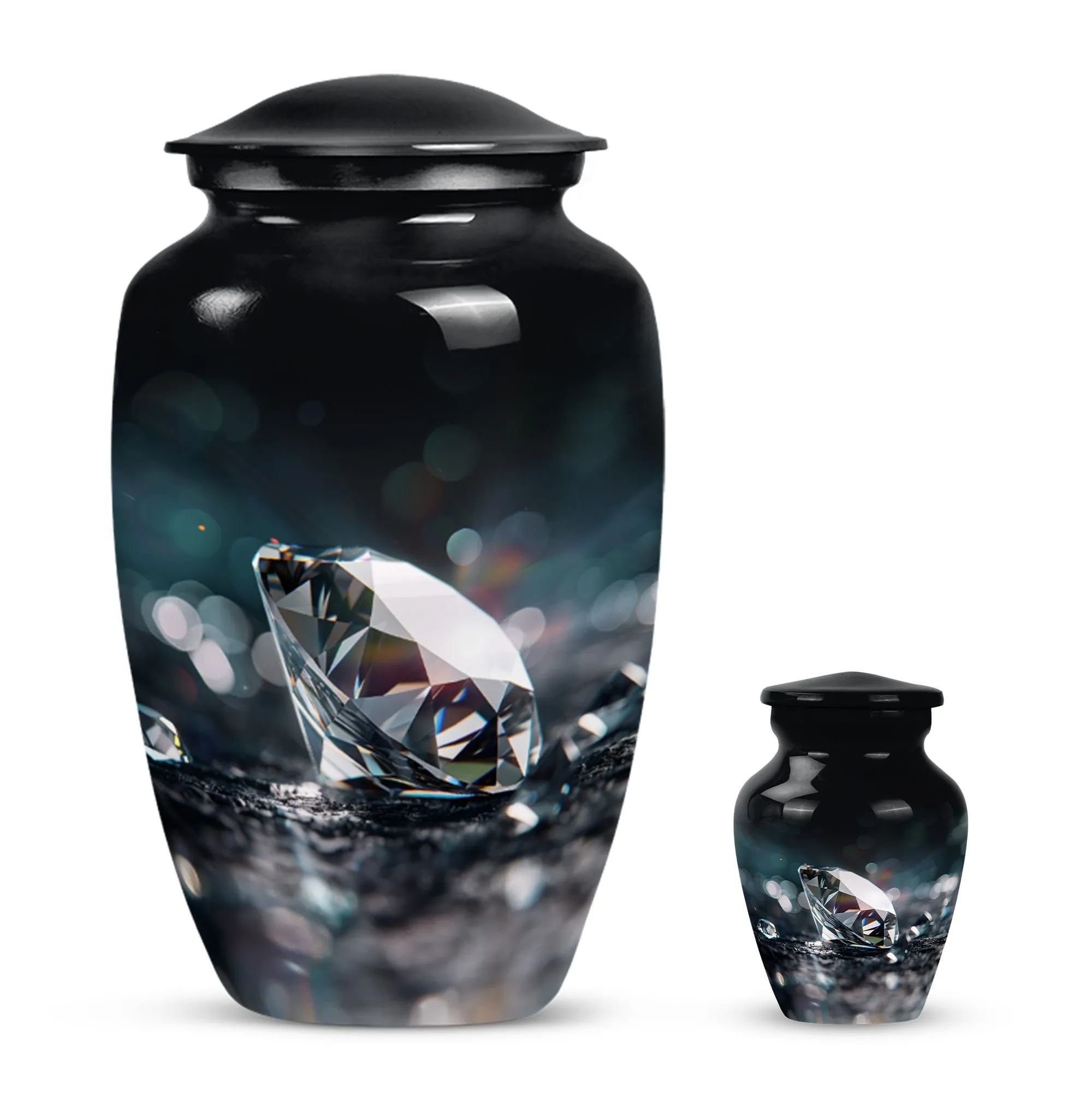Diamond Cremation Urn: A Polished Aluminium Treasure for Ashes