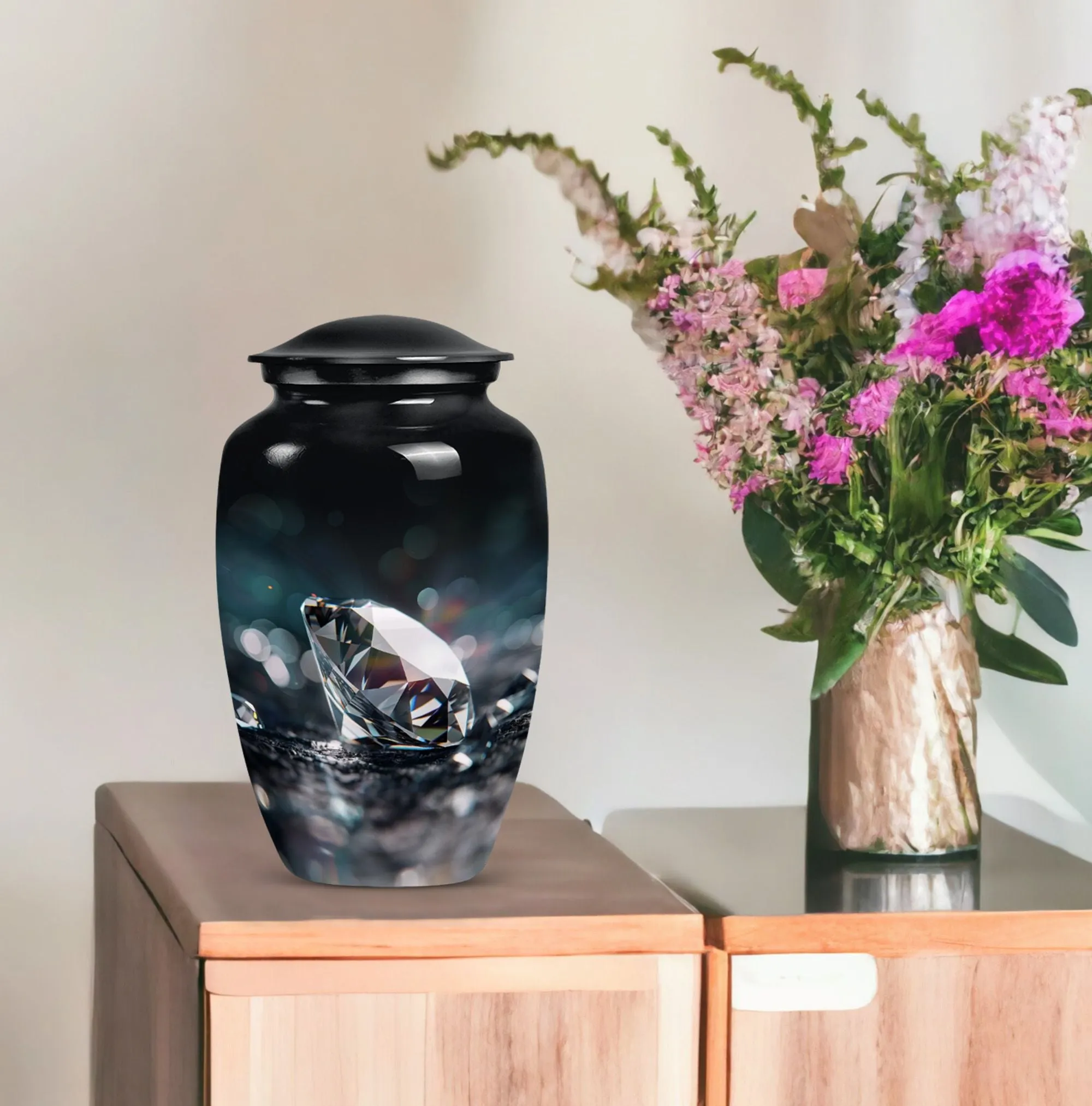 Diamond Cremation Urn: A Polished Aluminium Treasure for Ashes