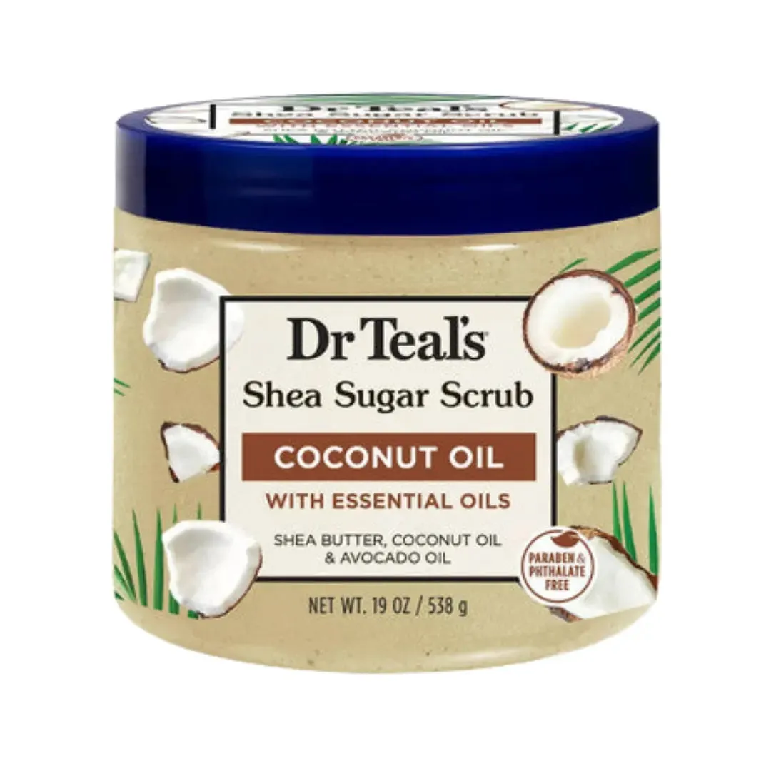 Dr. Teal's Shea Sugar Body Scrub Coconut Oil with Essential Oils- 19oz