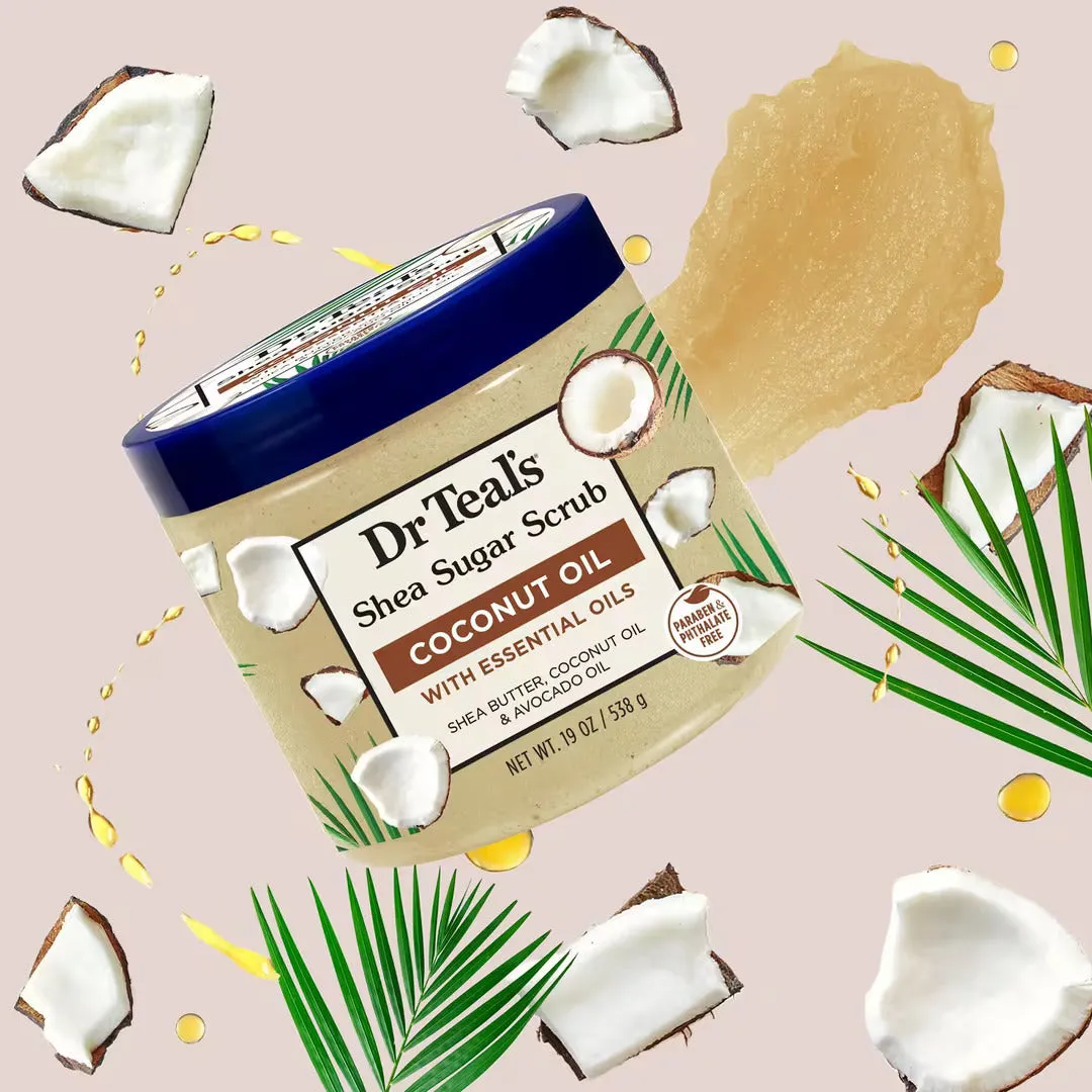 Dr. Teal's Shea Sugar Body Scrub Coconut Oil with Essential Oils- 19oz