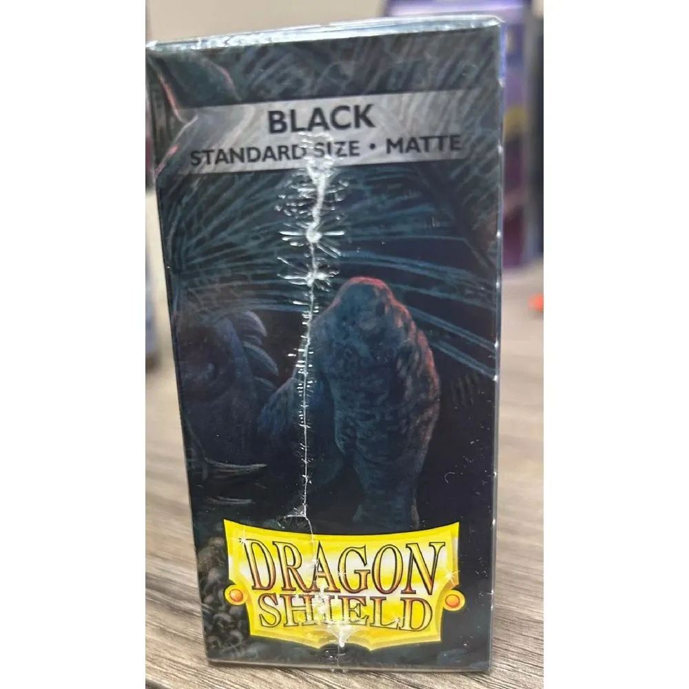 Dragon Shields 100CT Standard Size Deck Protector Matte Sleeves - Black Matte