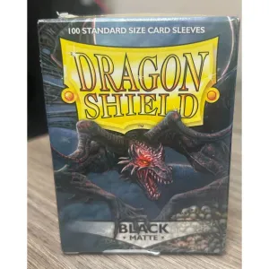 Dragon Shields 100CT Standard Size Deck Protector Matte Sleeves - Black Matte