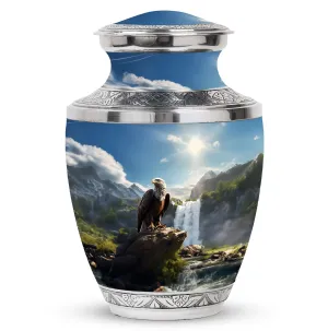 Eagle With Mountain View Large Cremation Urn For Cremated Human Ashes Remains