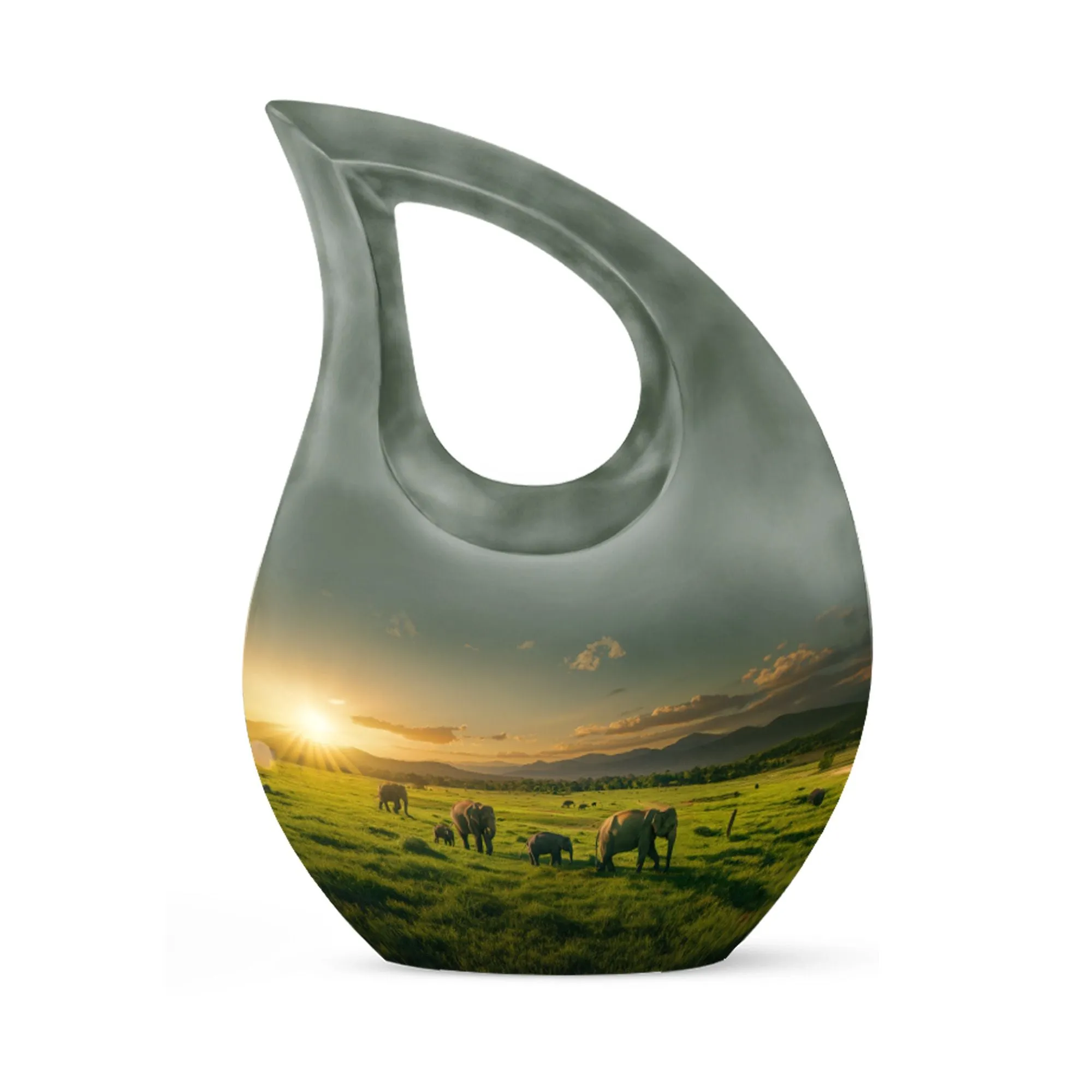 Elephant Family Urn -Adult Cremation Urn For Human Ashes Remans
