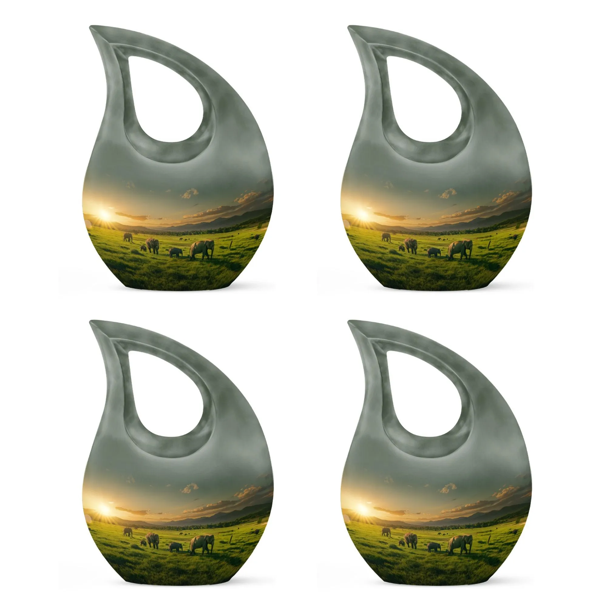 Elephant Family Urn -Adult Cremation Urn For Human Ashes Remans