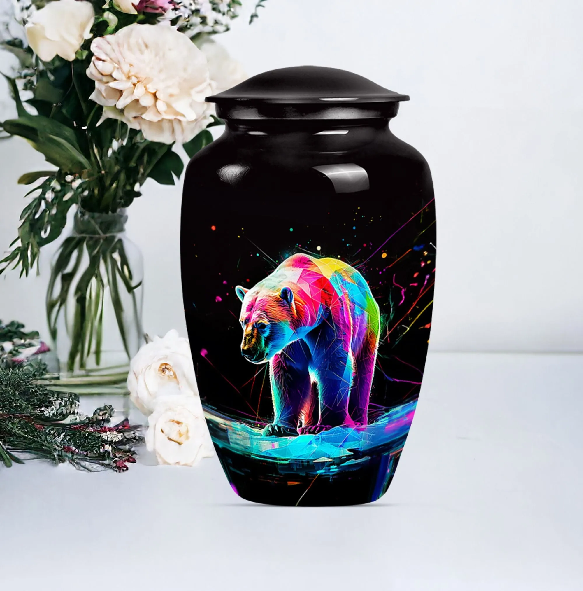Engraved Bear Urn for Ashes - Keepsake Urn For Sharing Ashes