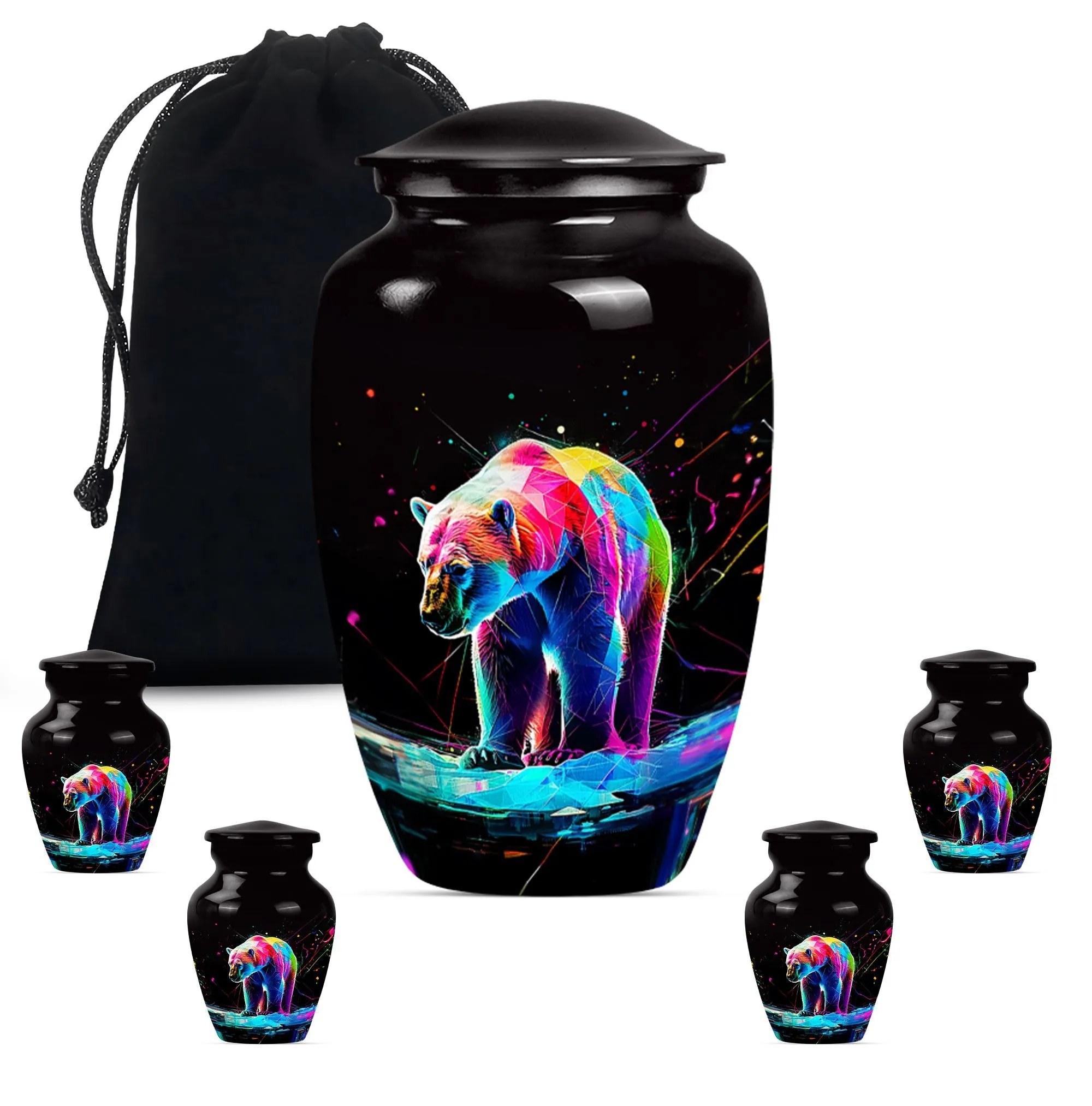 Engraved Bear Urn for Ashes - Keepsake Urn For Sharing Ashes
