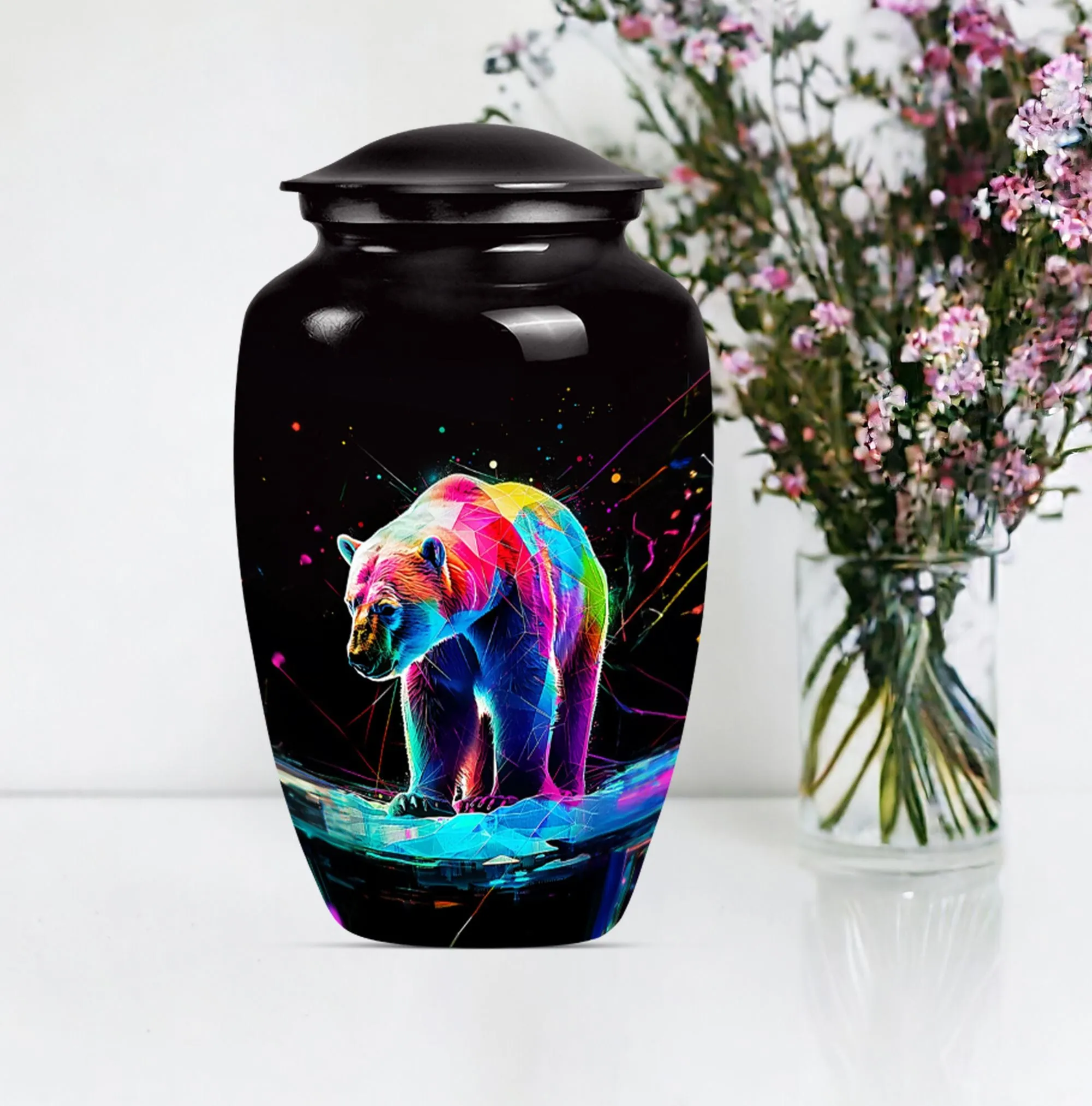 Engraved Bear Urn for Ashes - Keepsake Urn For Sharing Ashes