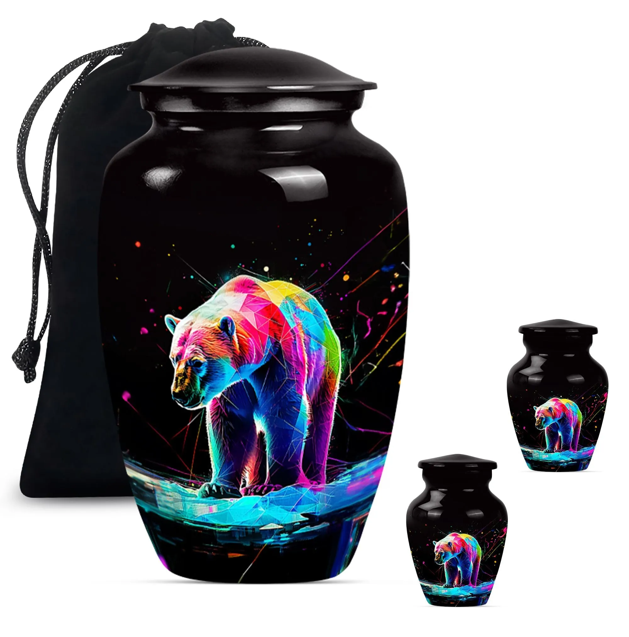 Engraved Bear Urn for Ashes - Keepsake Urn For Sharing Ashes