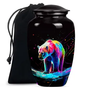 Engraved Bear Urn for Ashes - Keepsake Urn For Sharing Ashes
