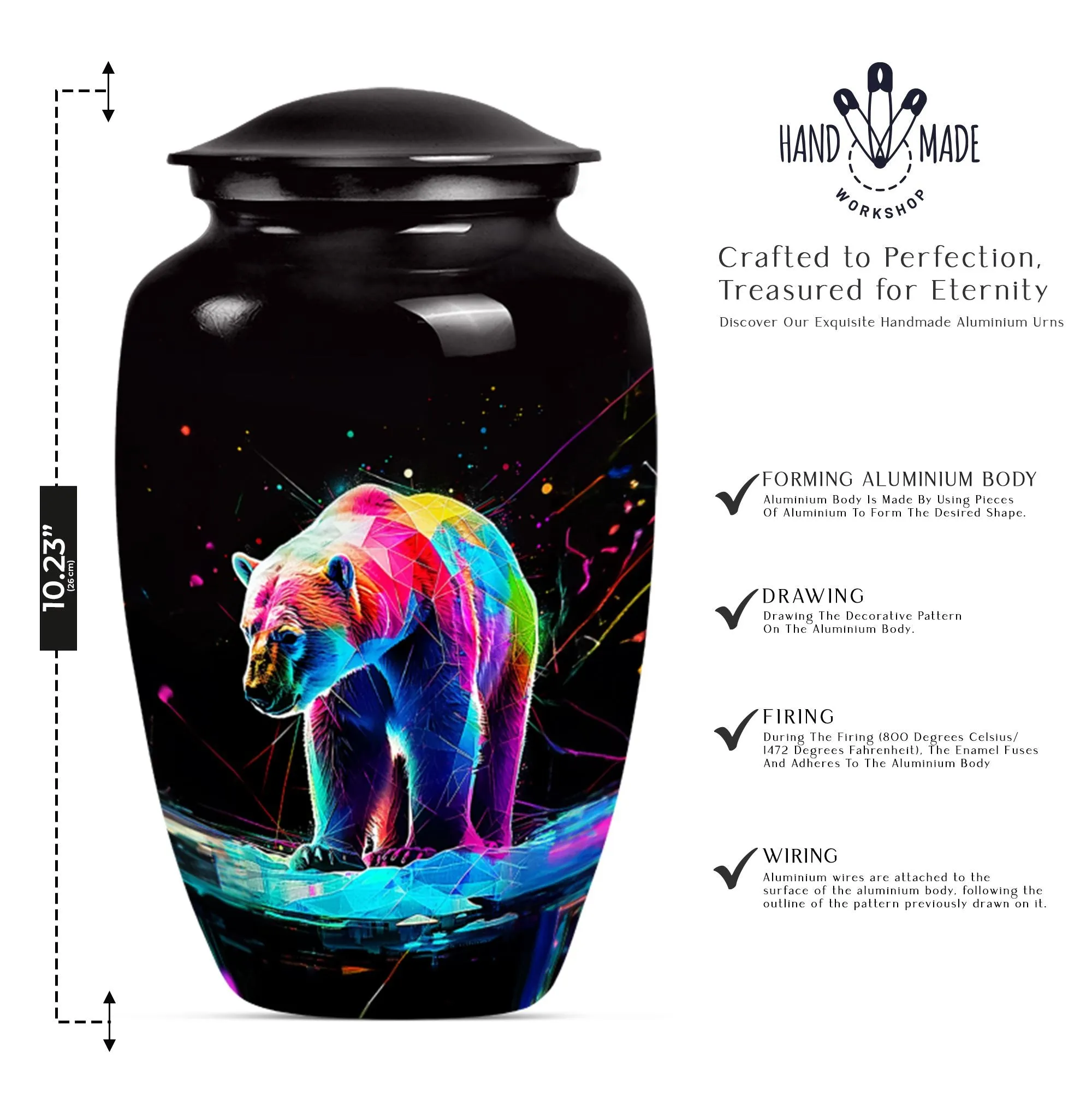Engraved Bear Urn for Ashes - Keepsake Urn For Sharing Ashes
