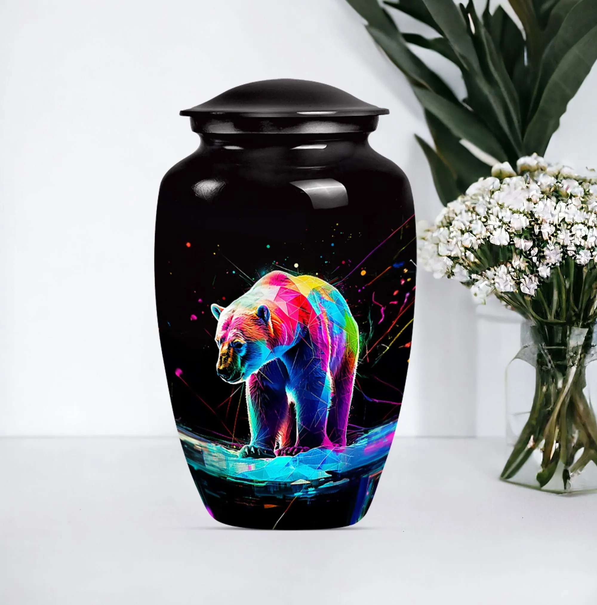 Engraved Bear Urn for Ashes - Keepsake Urn For Sharing Ashes