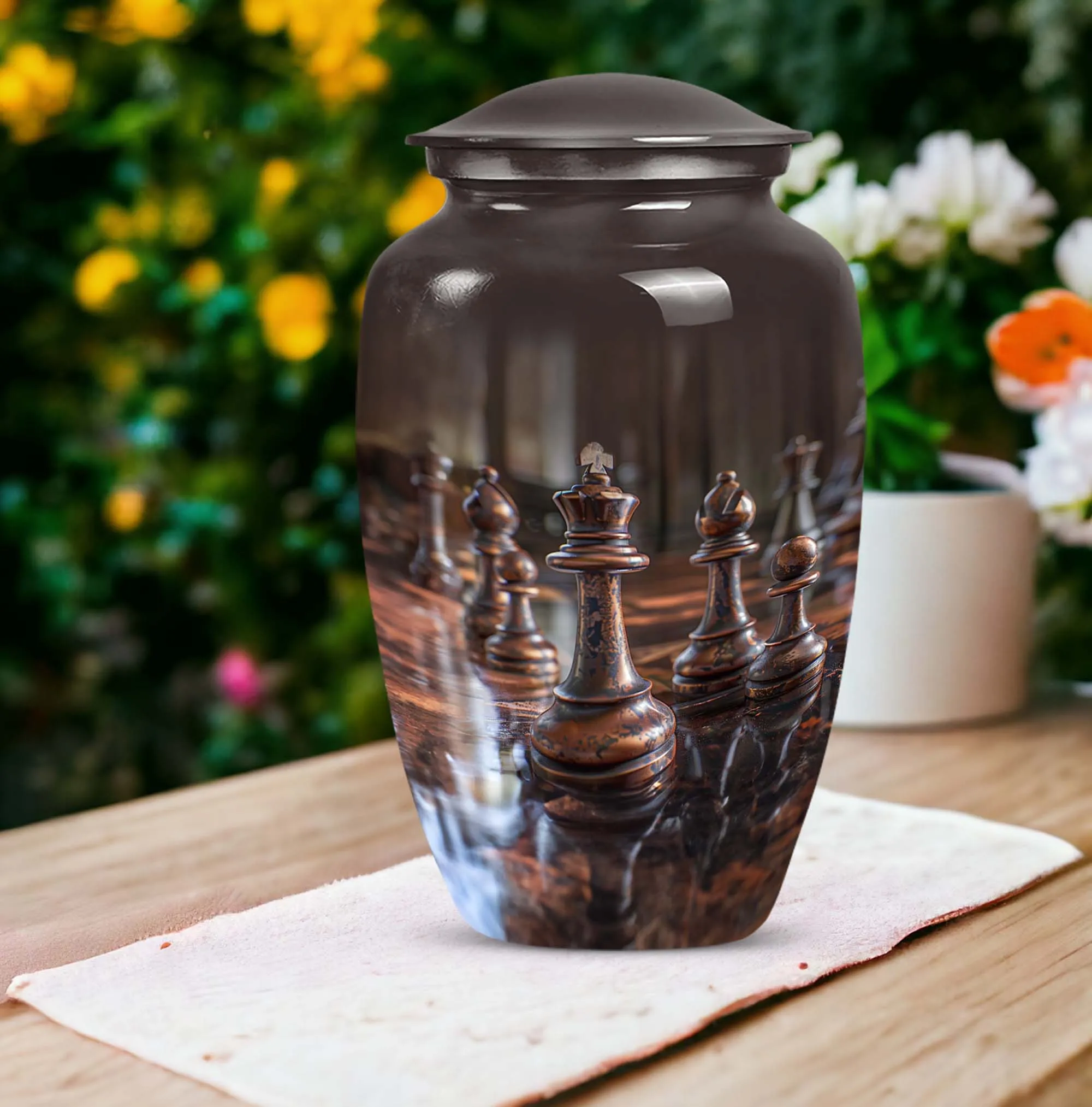 Eternal Checkmate Chess Urn - Distinguished Male Memorial Legacy